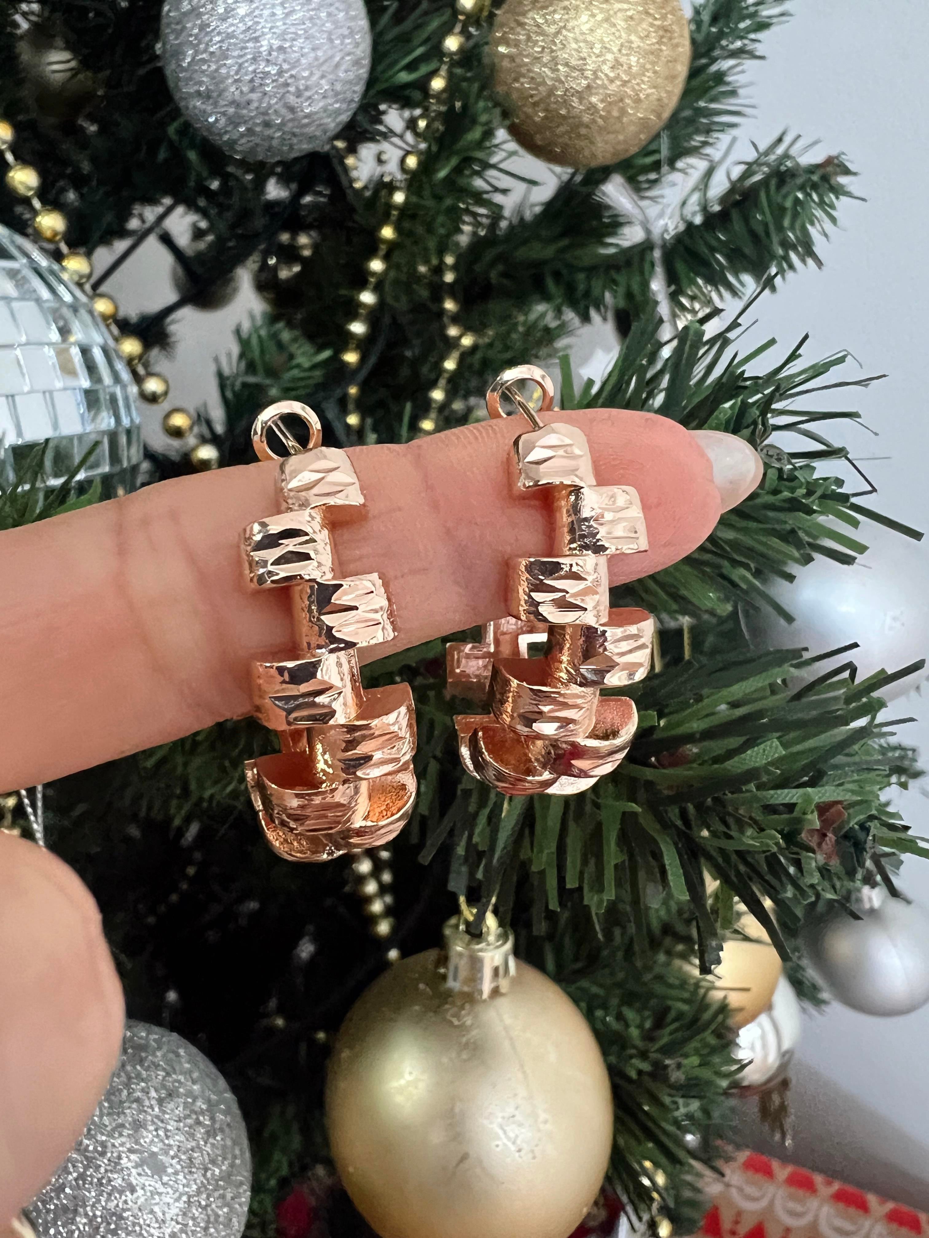 Merdiven Model Oval Halka Küpe ROSE