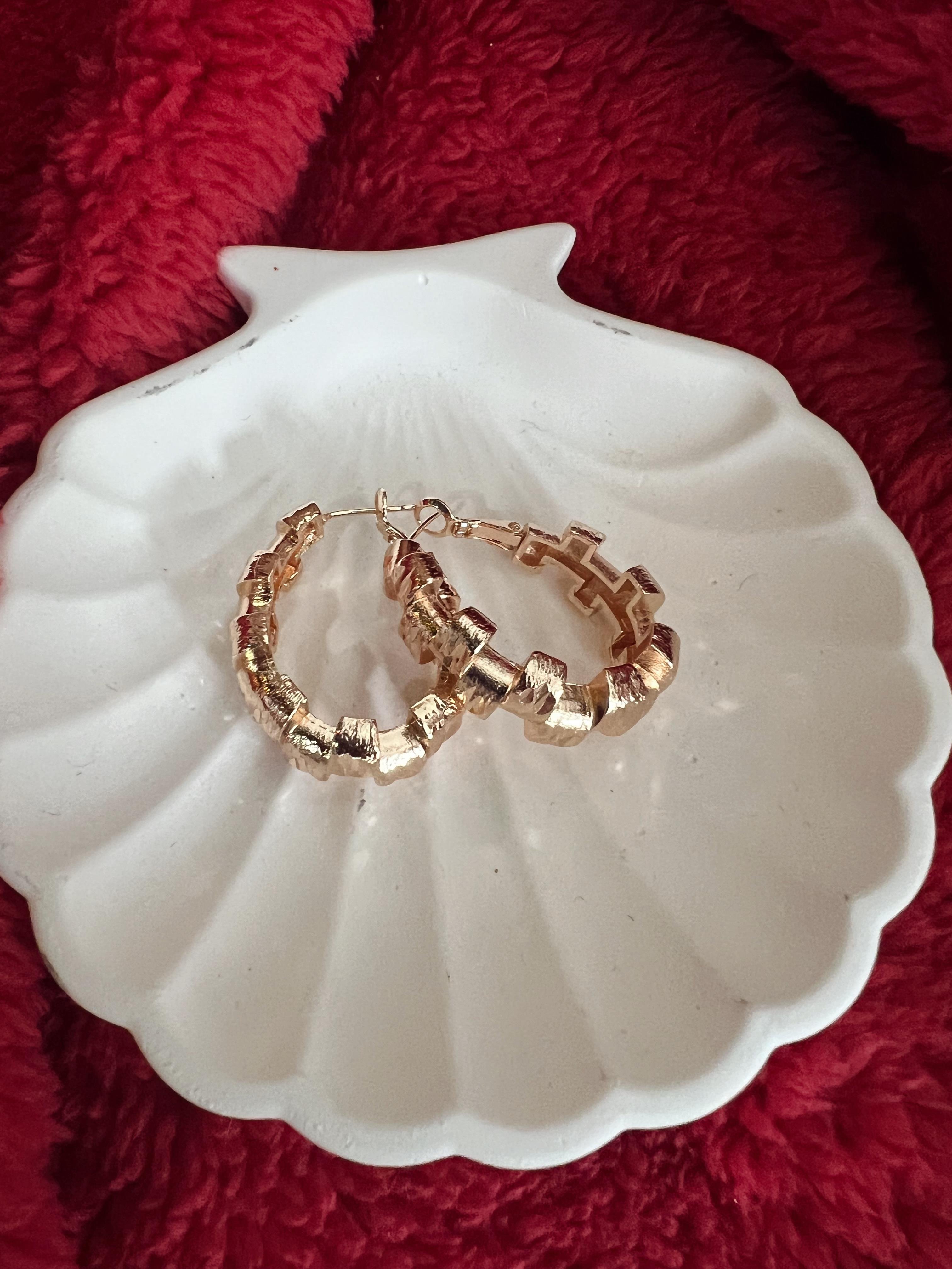 Merdiven Model Oval Halka Küpe ROSE