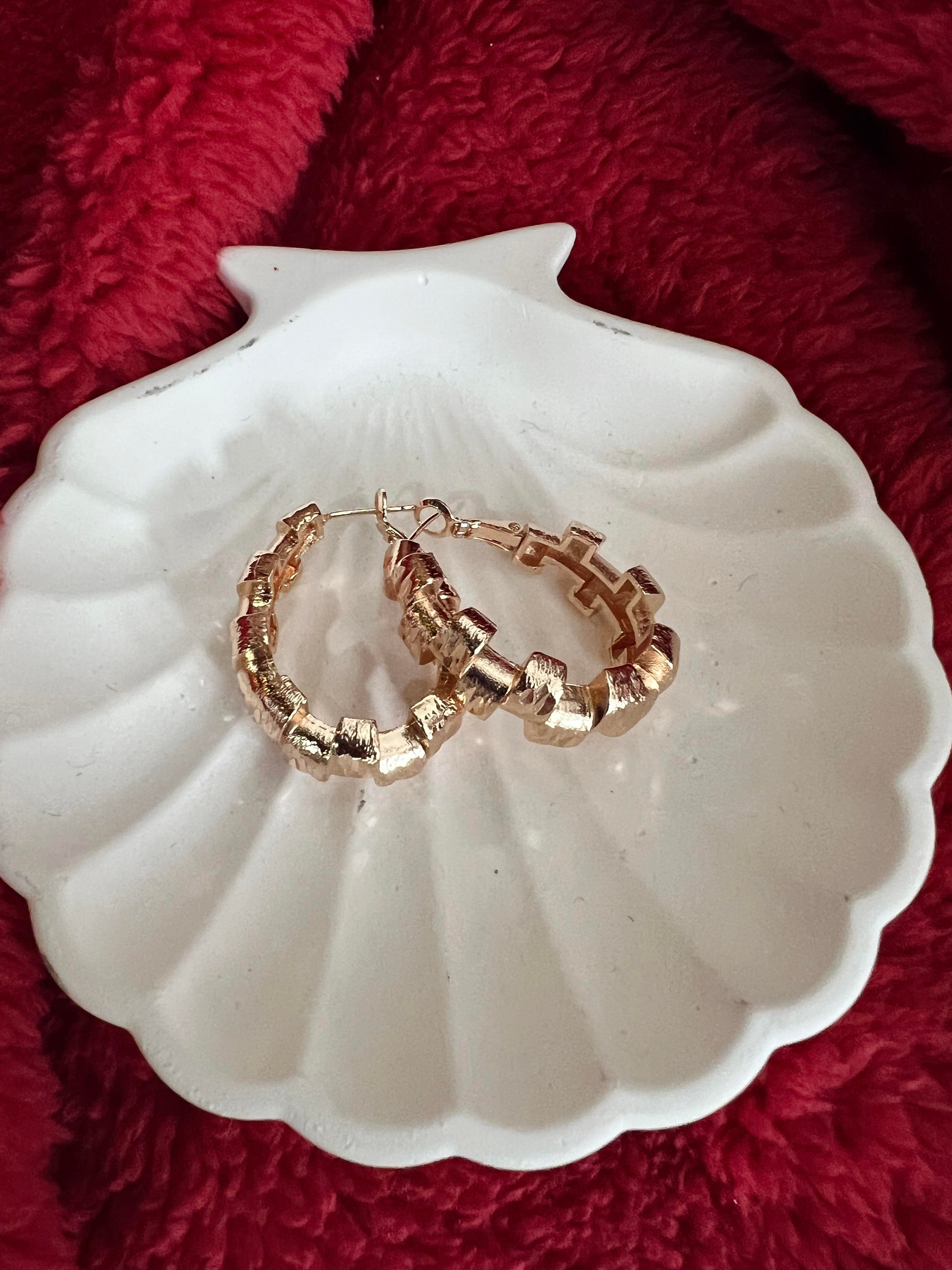 Merdiven Model Oval Halka Küpe ROSE