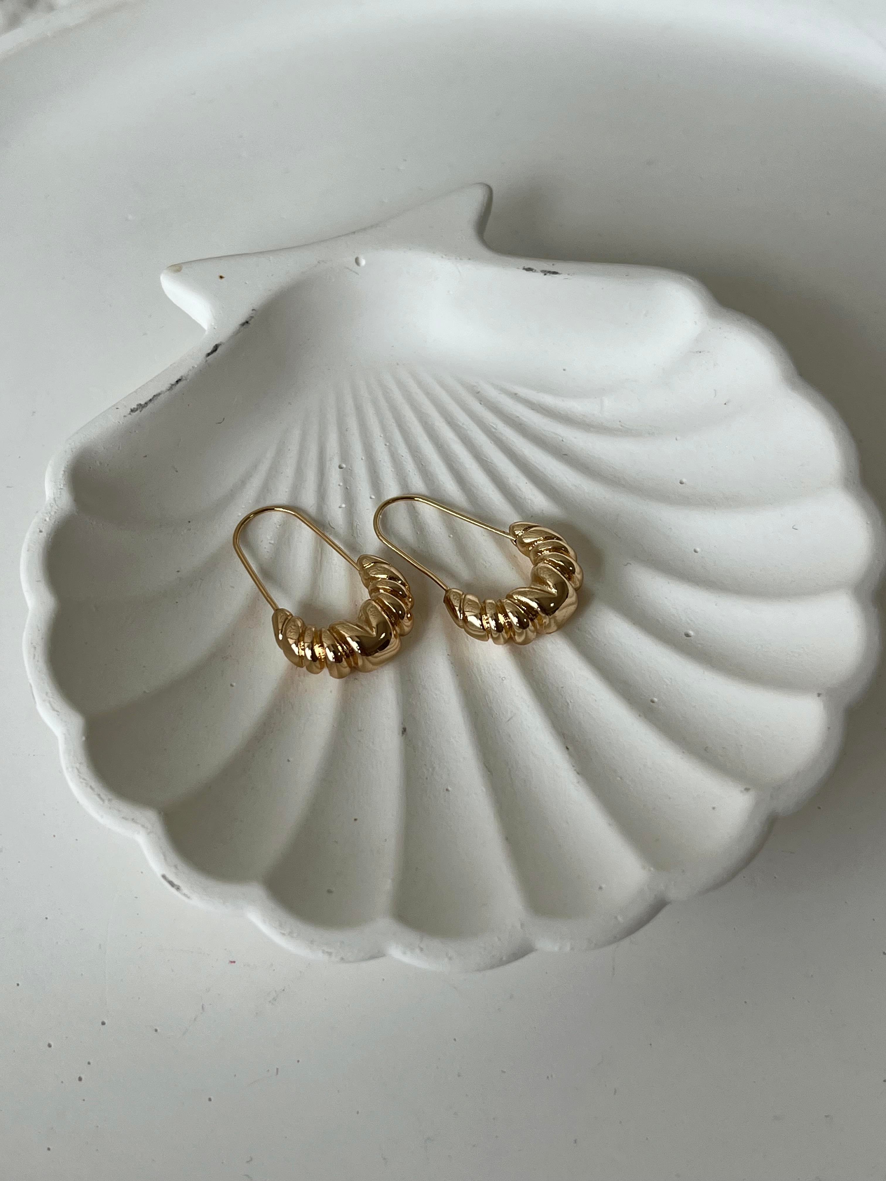 Mini Midye Tasarım Küpe GOLD