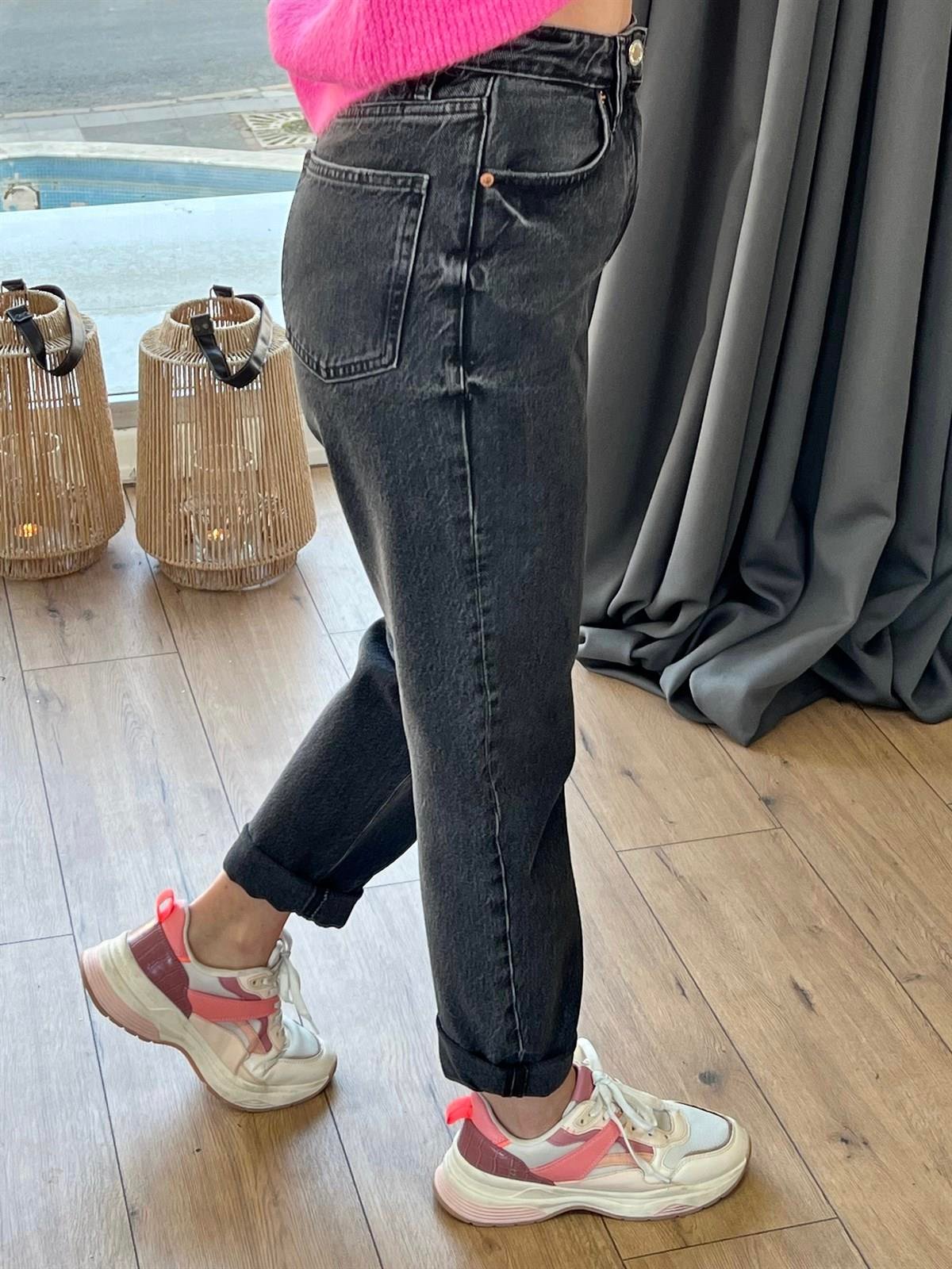 MOM FIT JEAN ANTRESİT