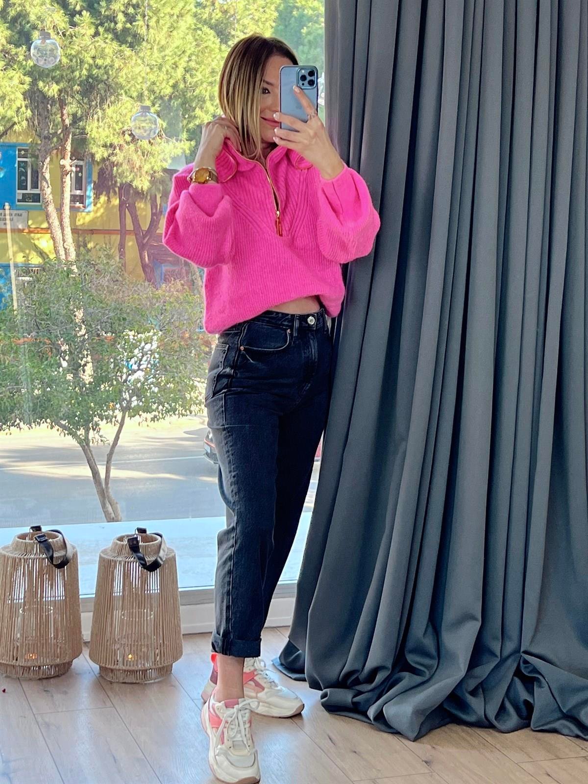 MOM FIT JEAN ANTRESİT
