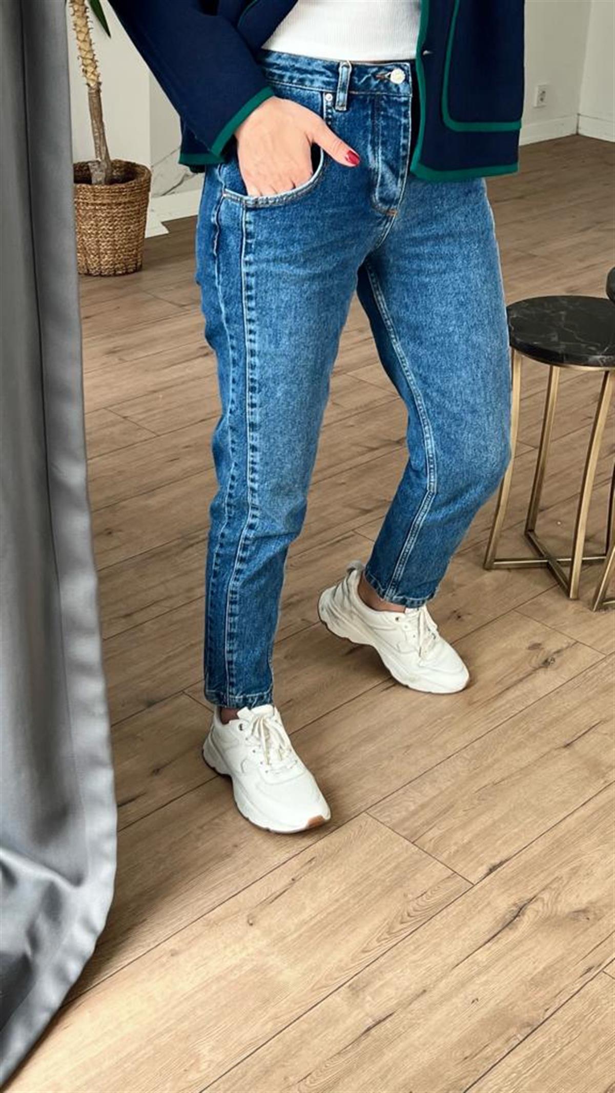 Mom Fit Jean MAVİ