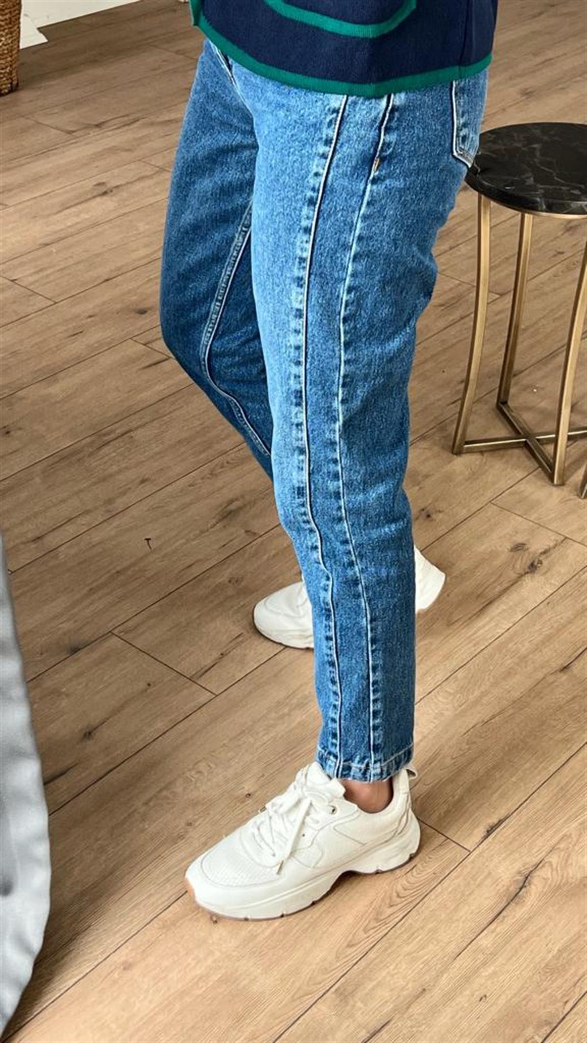 Mom Fit Jean MAVİ