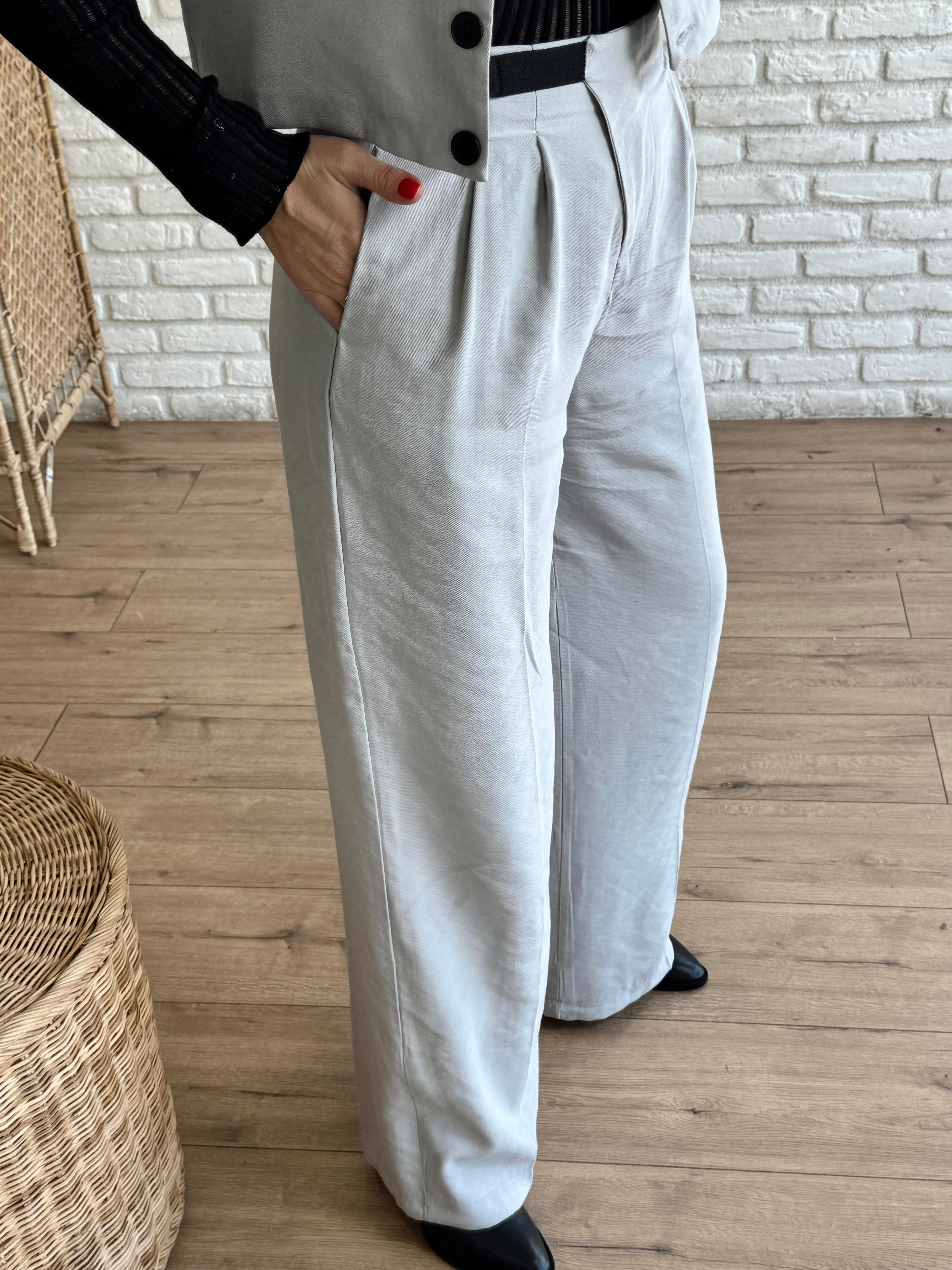 Önleri Pileli Pantolon GRİ