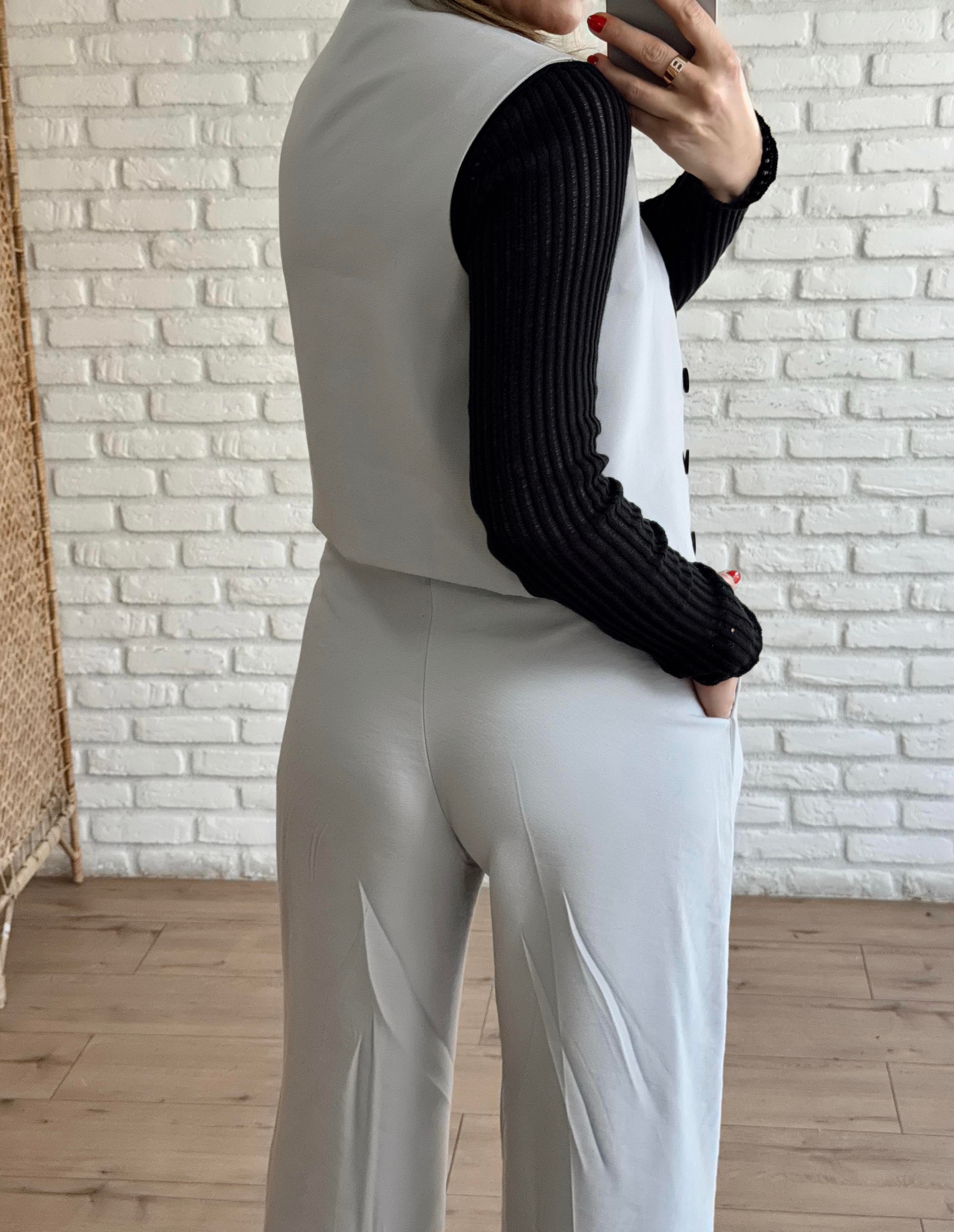 Önleri Pileli Pantolon GRİ