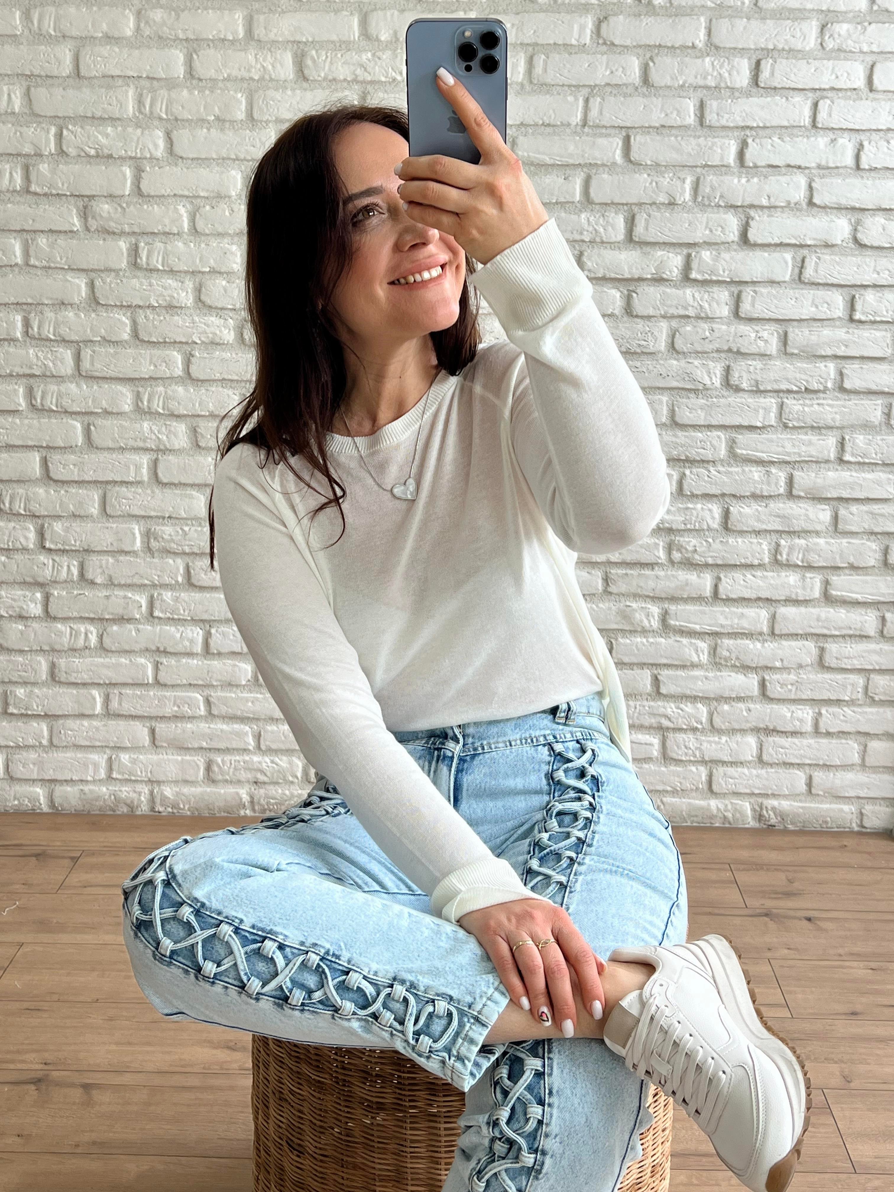 Önü Biyeli Jean Pantolon BUZ MAVİSİ