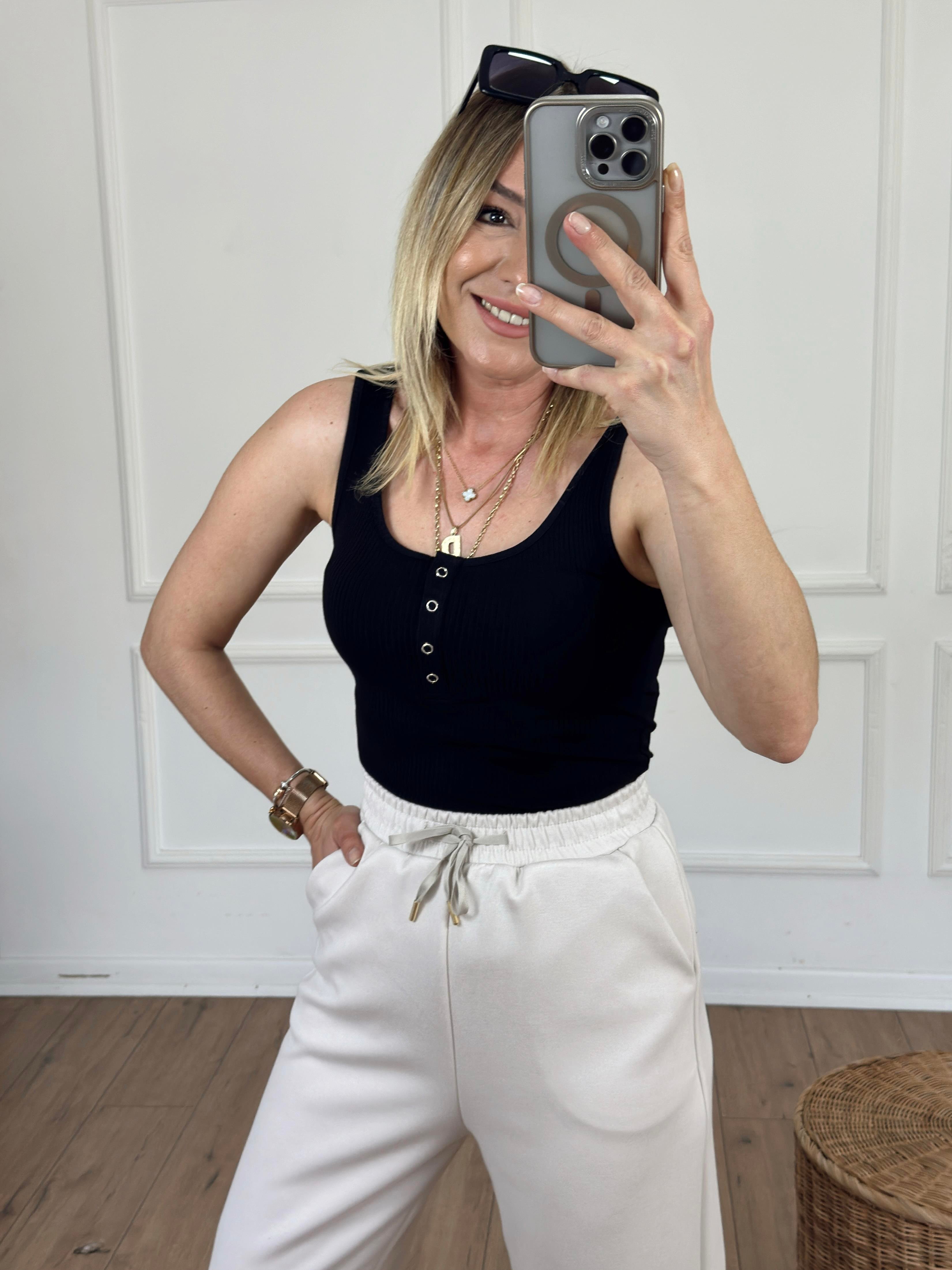 Orj Marka Çıtçıtlı Body SİYAH