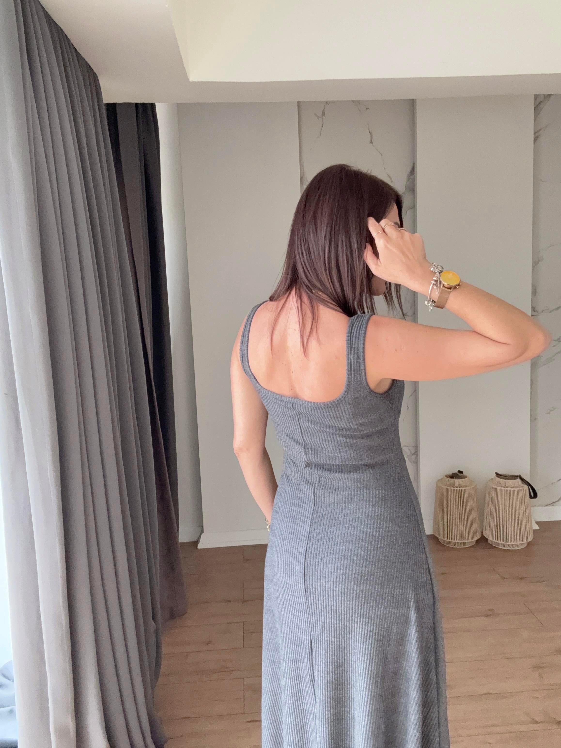 Örme İkili Elbise Takım ANTRASİT