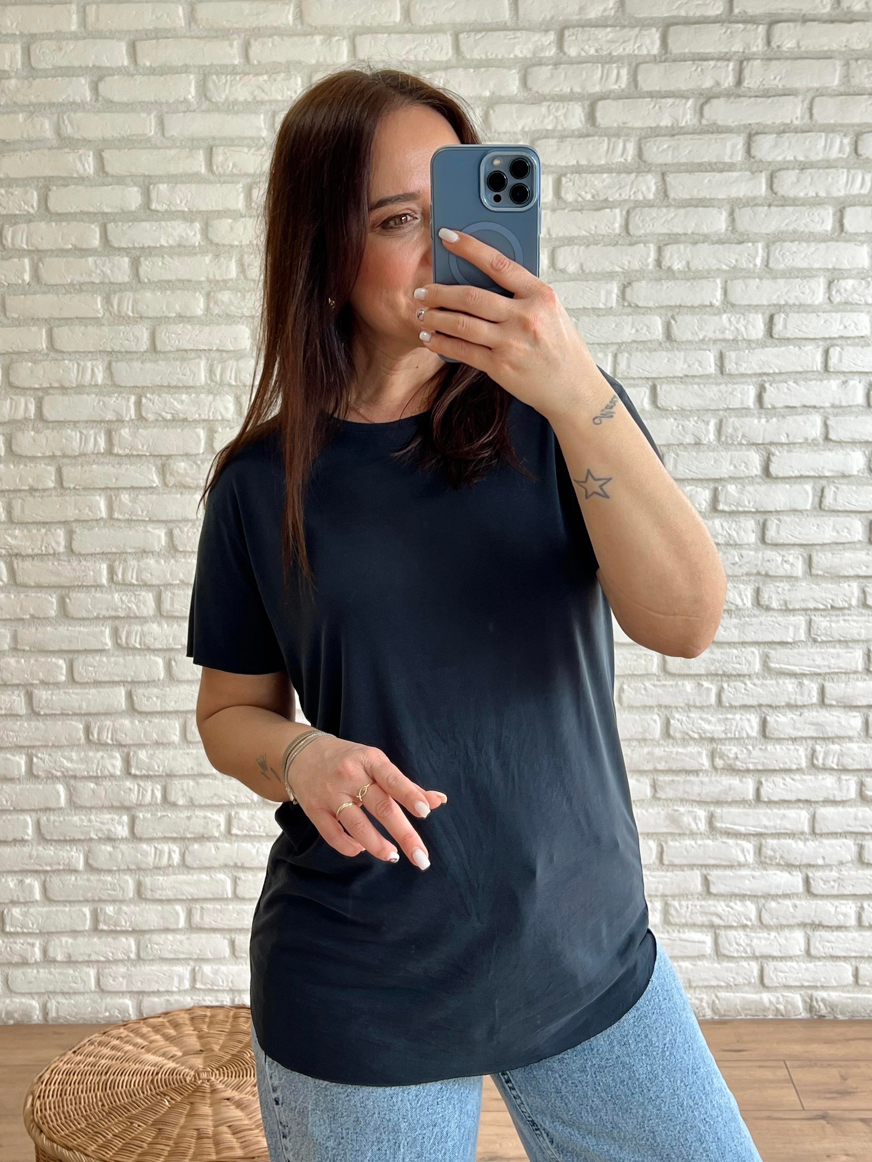 Oval Kesim Basic Tshirt ANTRASİT
