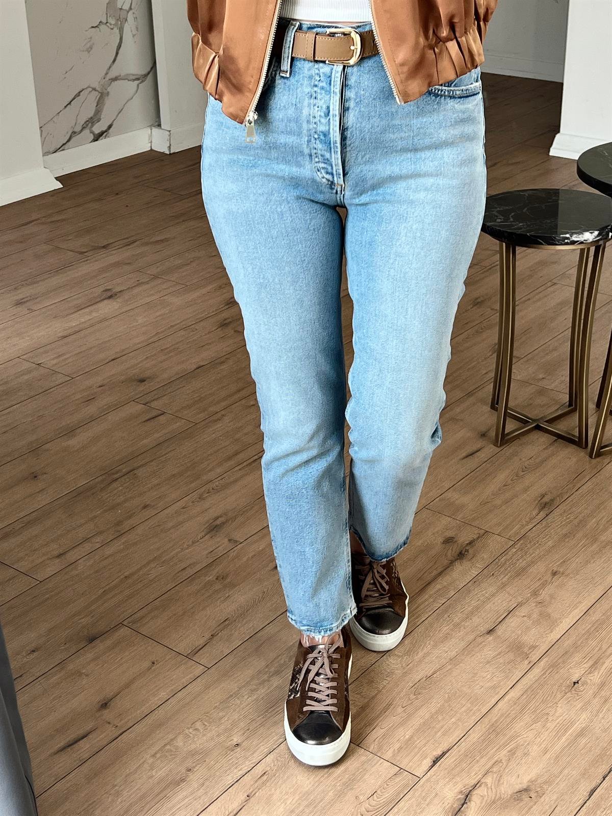 Paça Detaylı Likralı Jean MAVİ