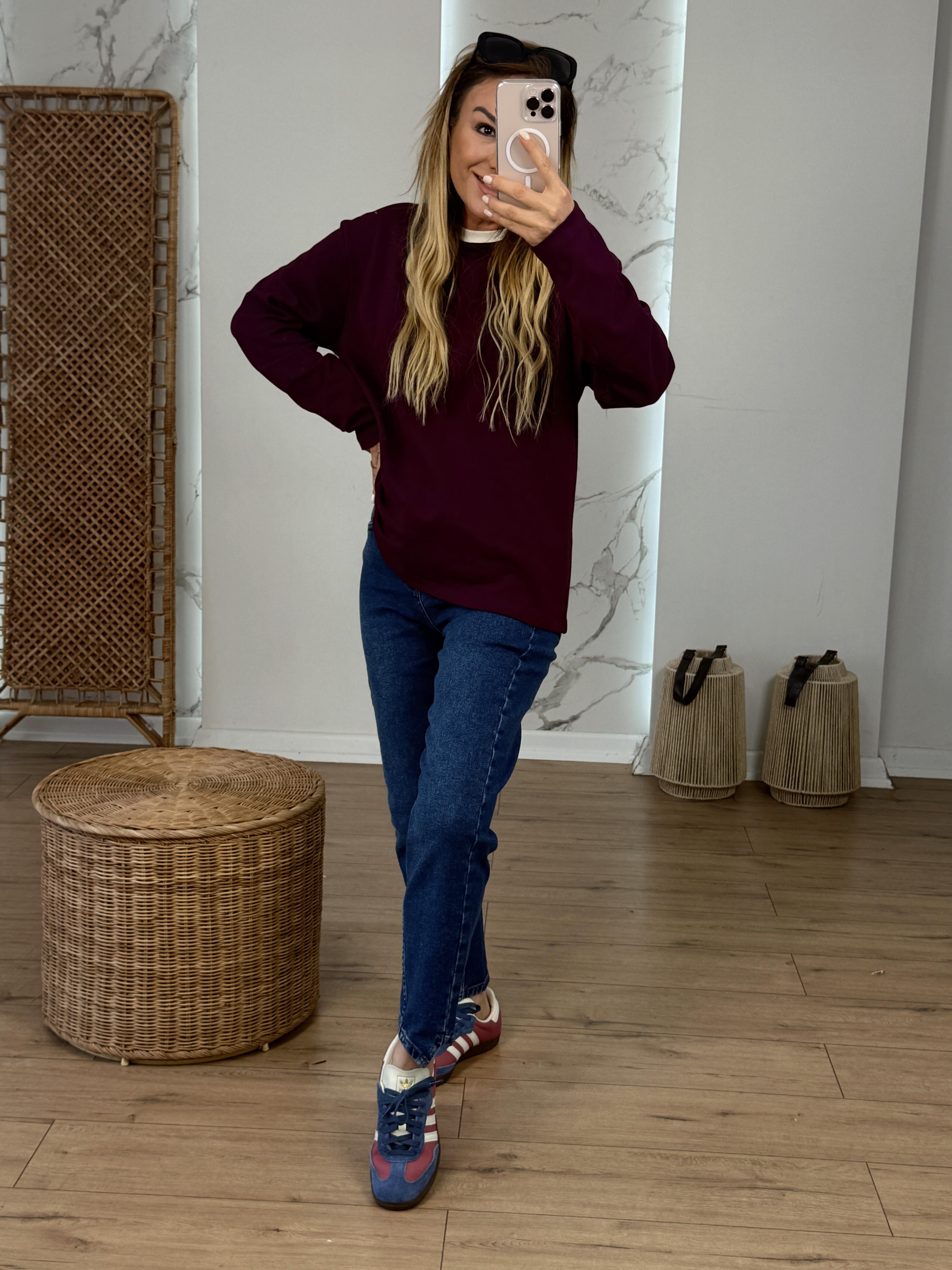 Paça Detaylı Mom Fit Jean MAVİ
