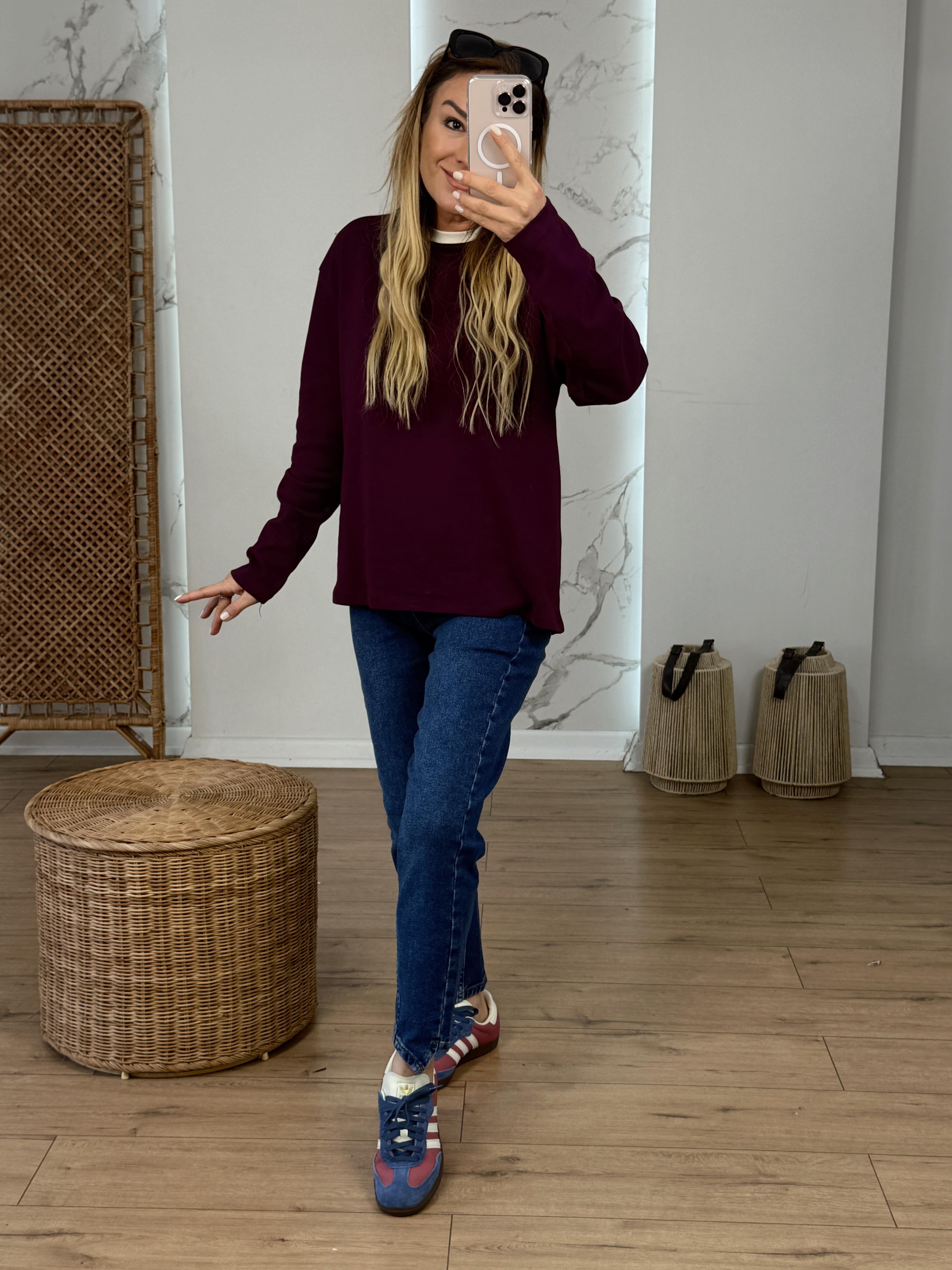 Paça Detaylı Mom Fit Jean MAVİ