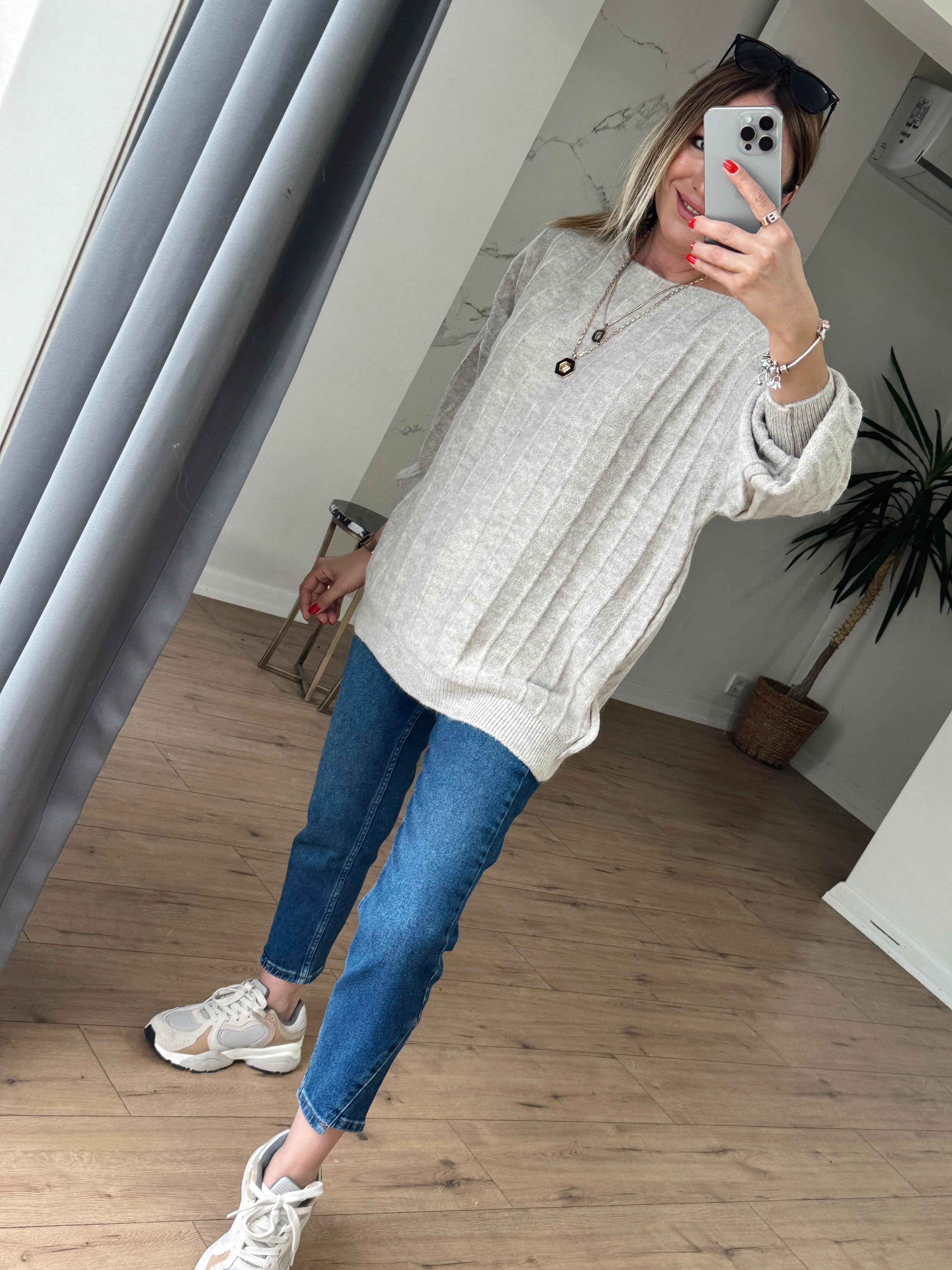 Paça Detaylı Mom Jean MAVİ