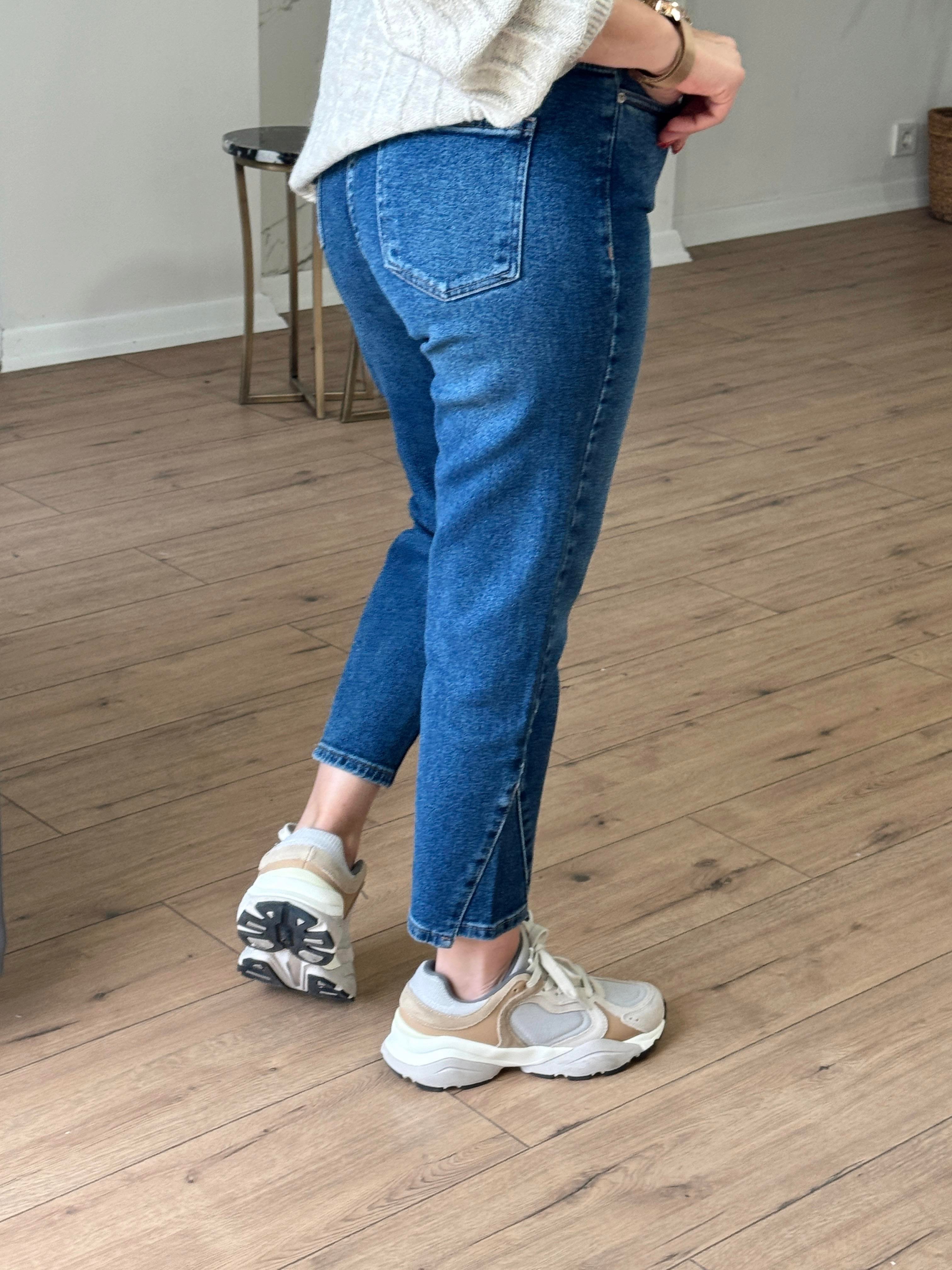 Paça Detaylı Mom Jean MAVİ
