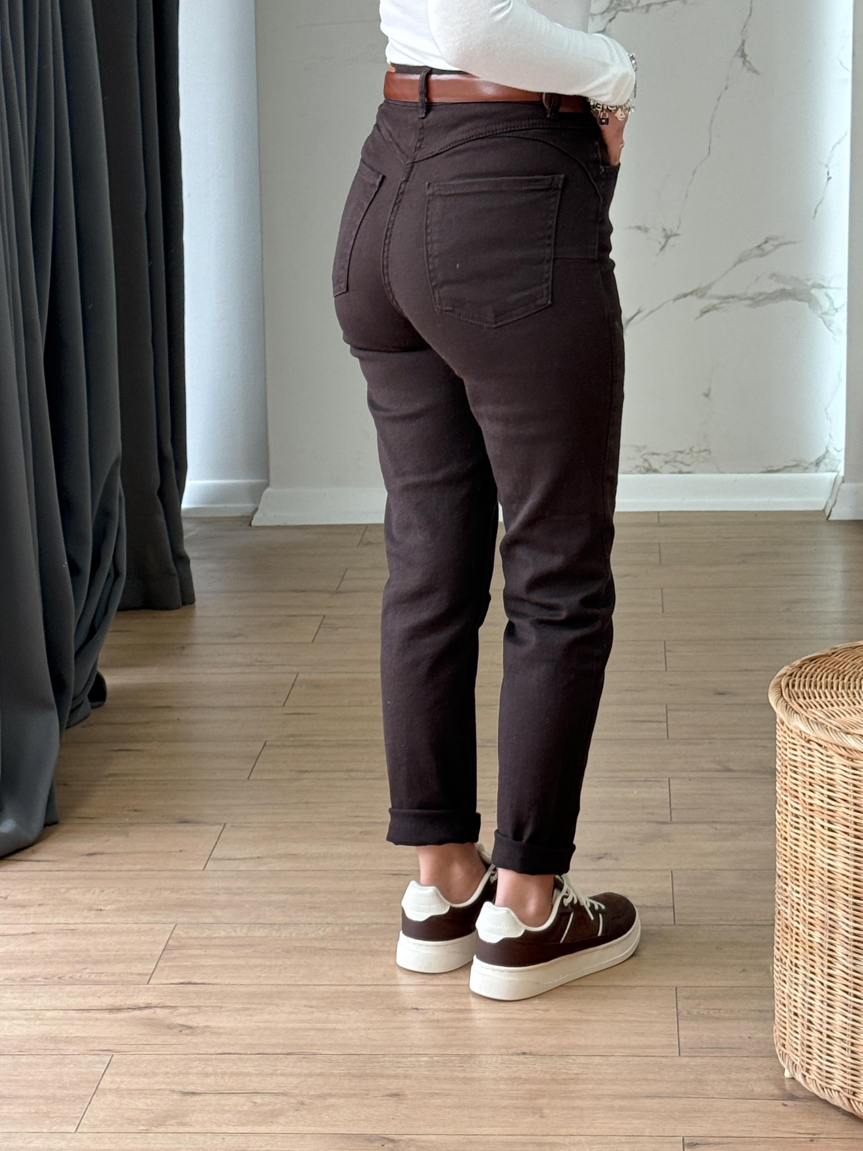 Push Up Mom Jean KOYU KAHVE