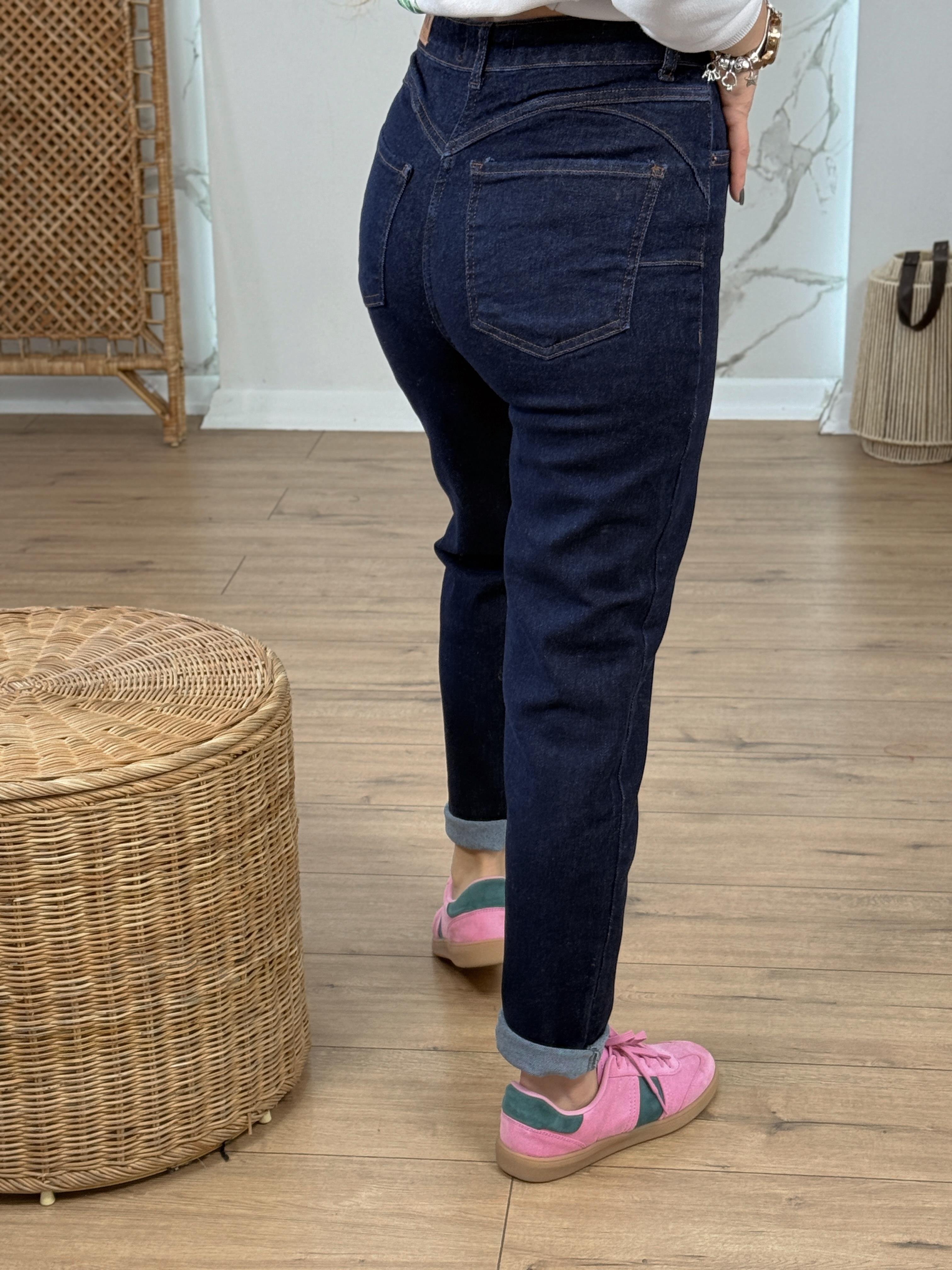 Push Up Mom Likralı Jean LACİVERT