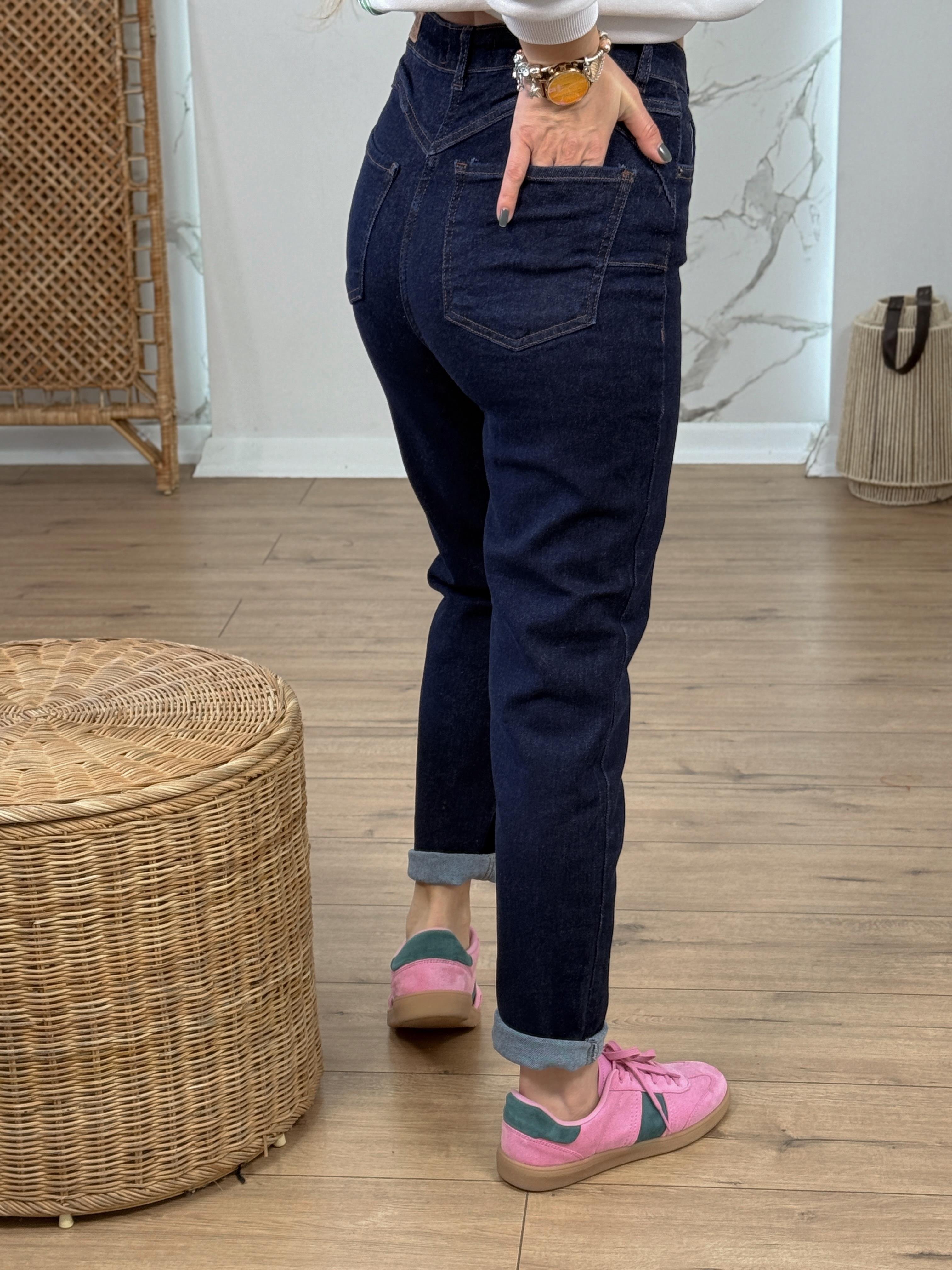 Push Up Mom Likralı Jean LACİVERT