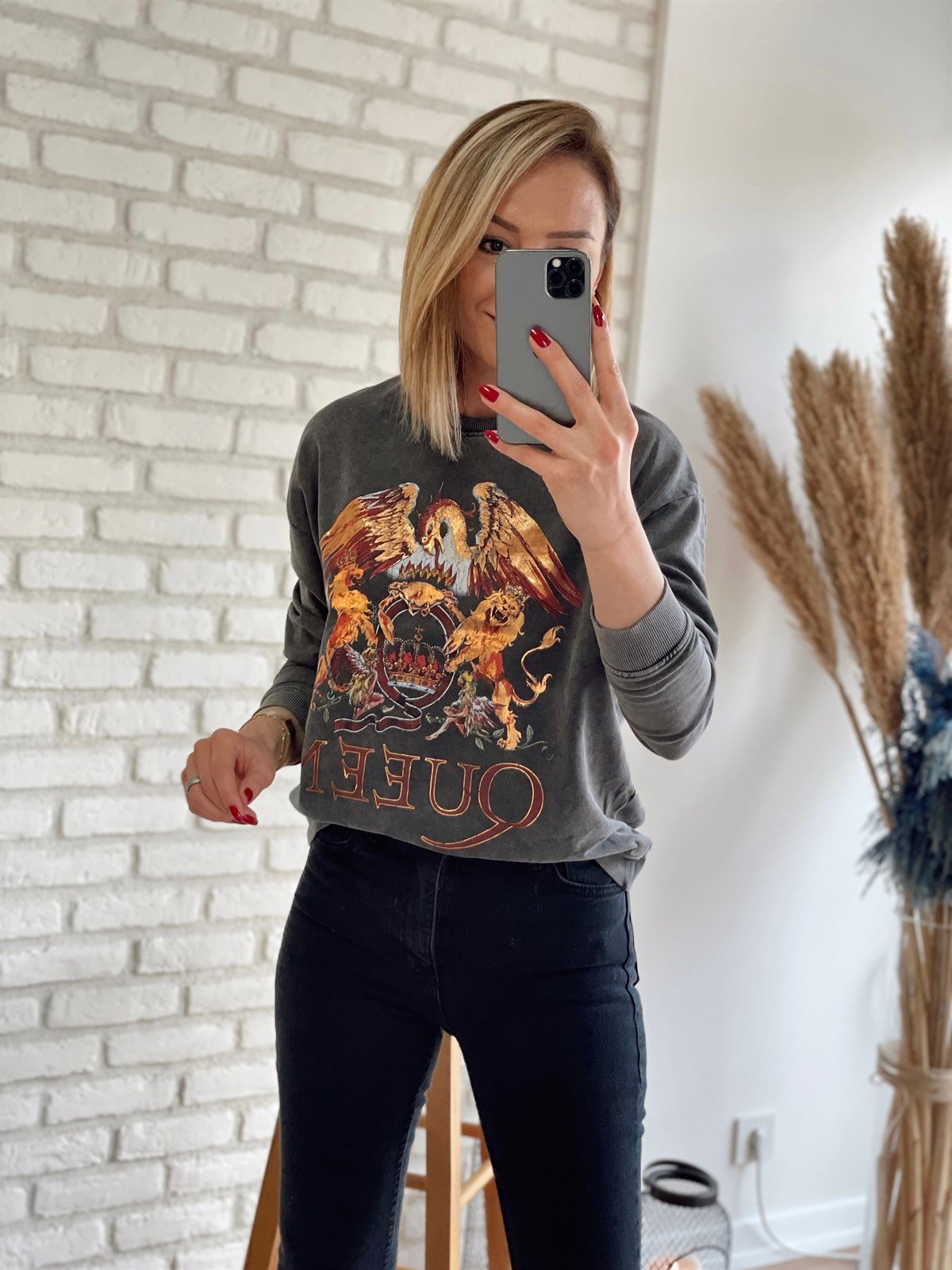 Queen Baskılı Sweat