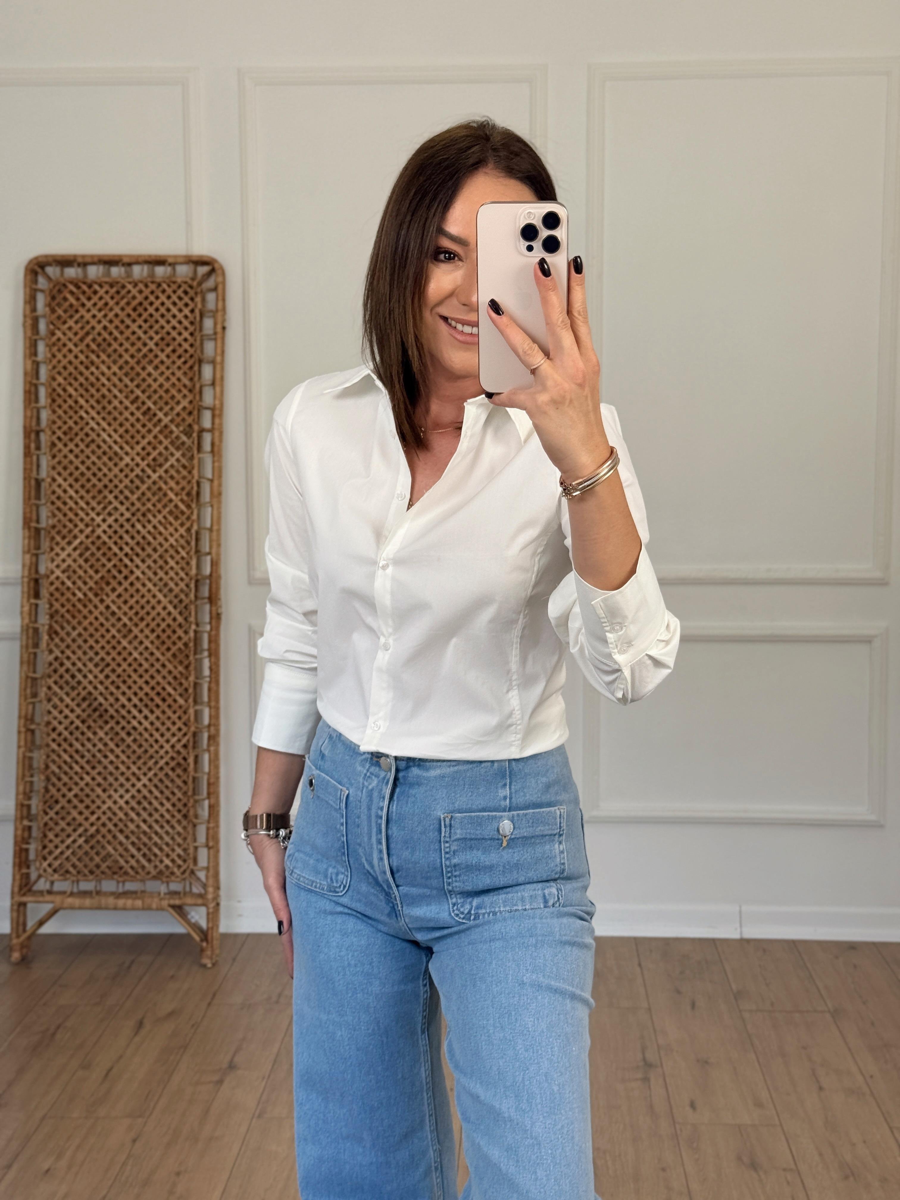 Regular Fit Likralı Gömlek EKRU