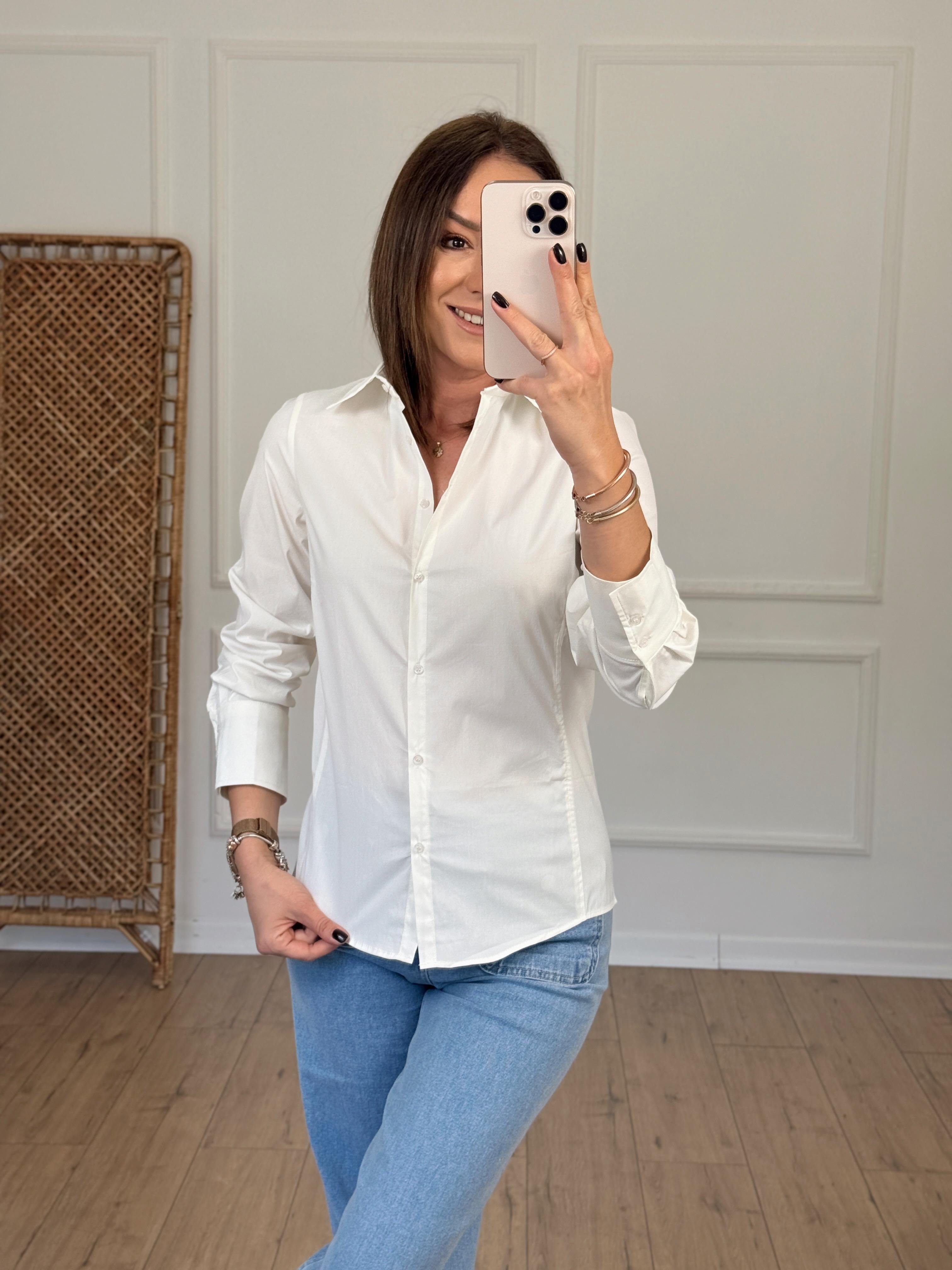 Regular Fit Likralı Gömlek EKRU