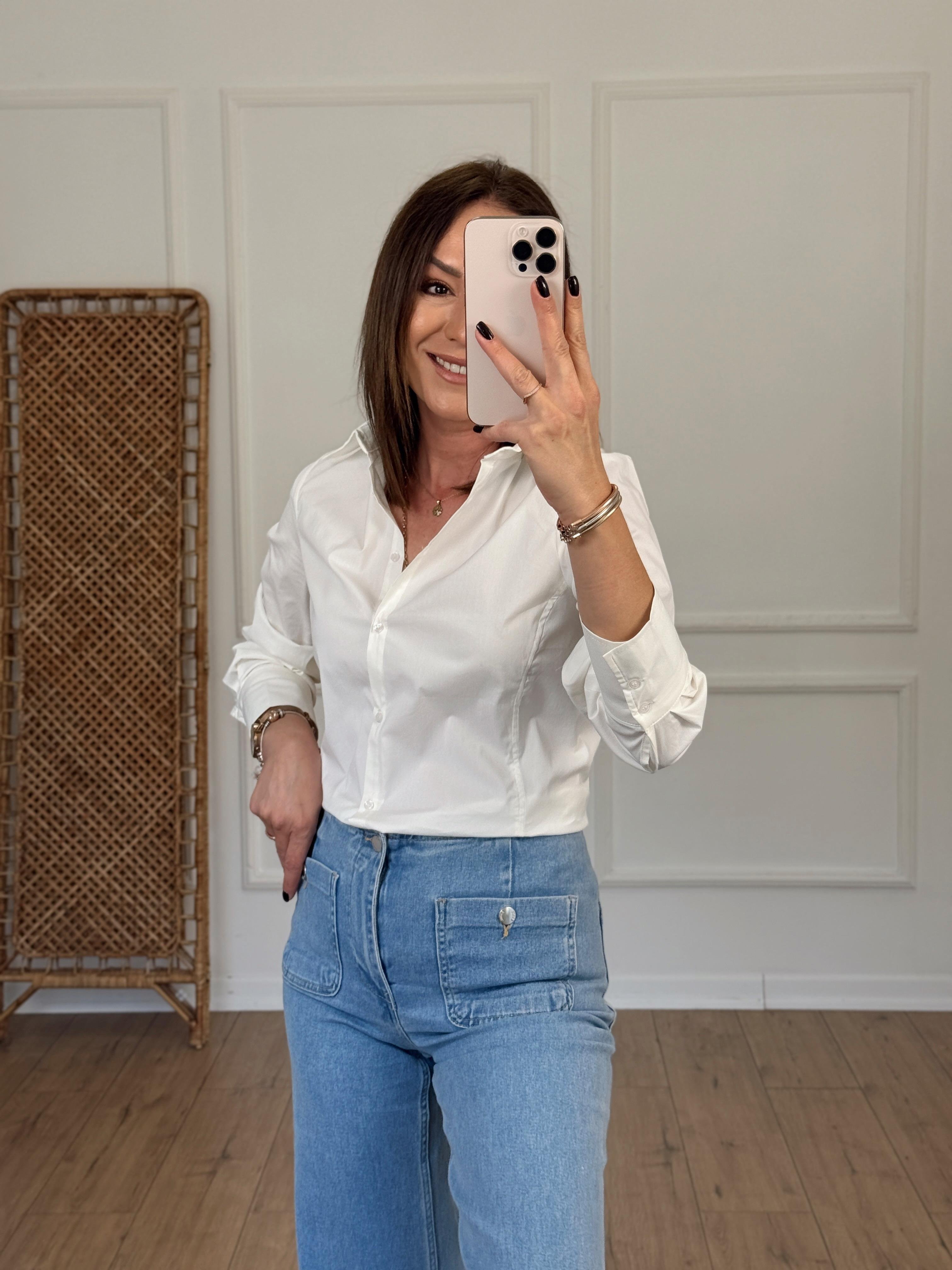 Regular Fit Likralı Gömlek EKRU
