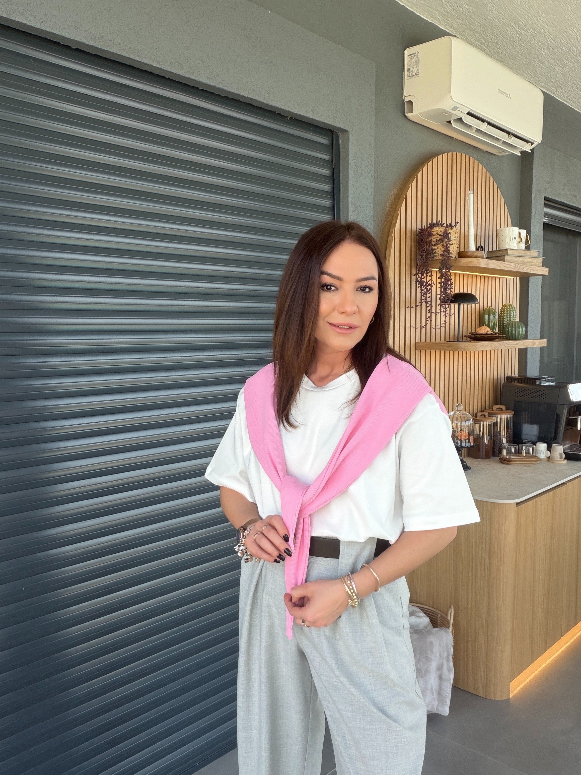 Şal Bağlamalı Tshirt PEMBE