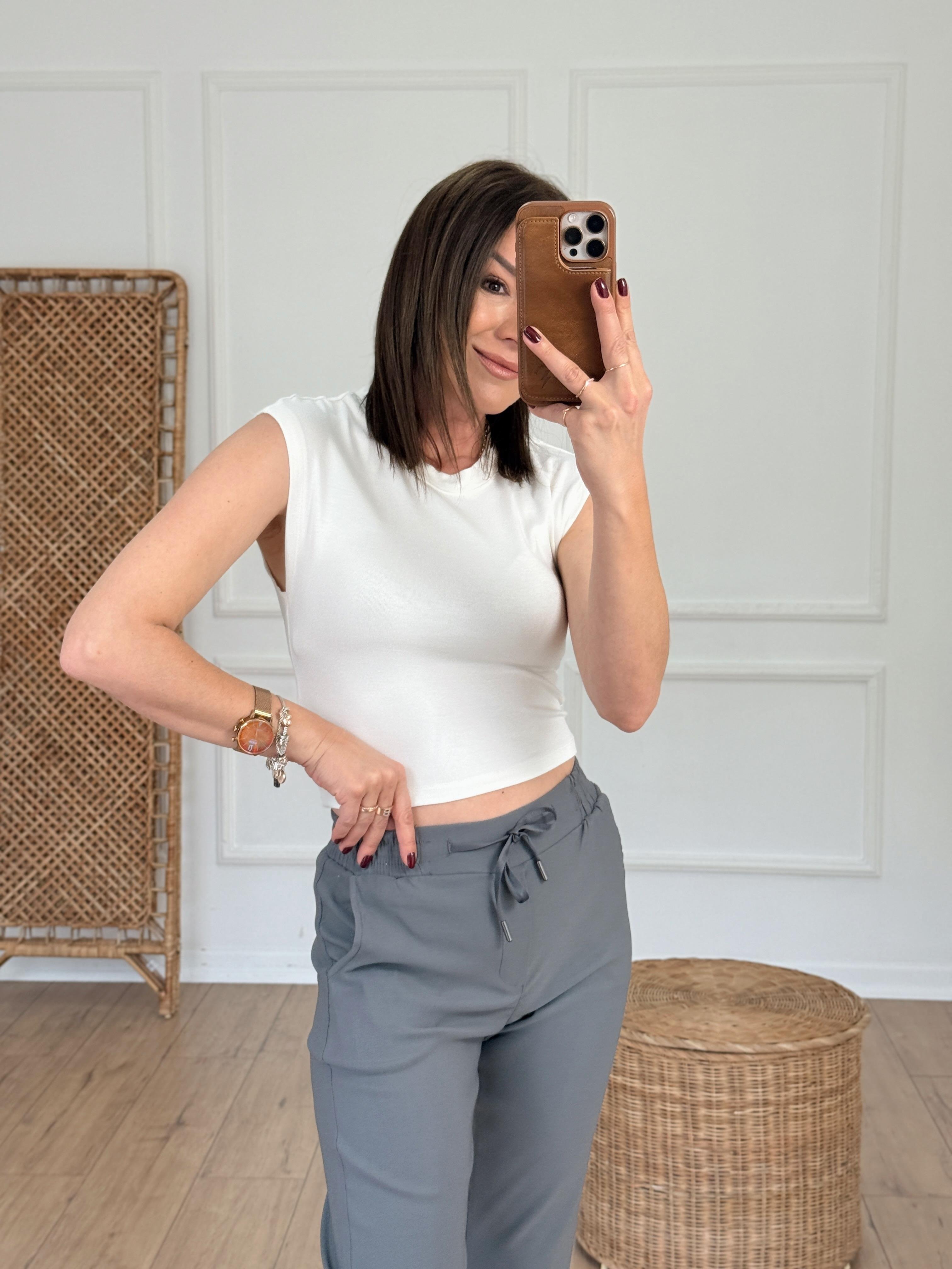 Sleeveless T-Shirt Ecru