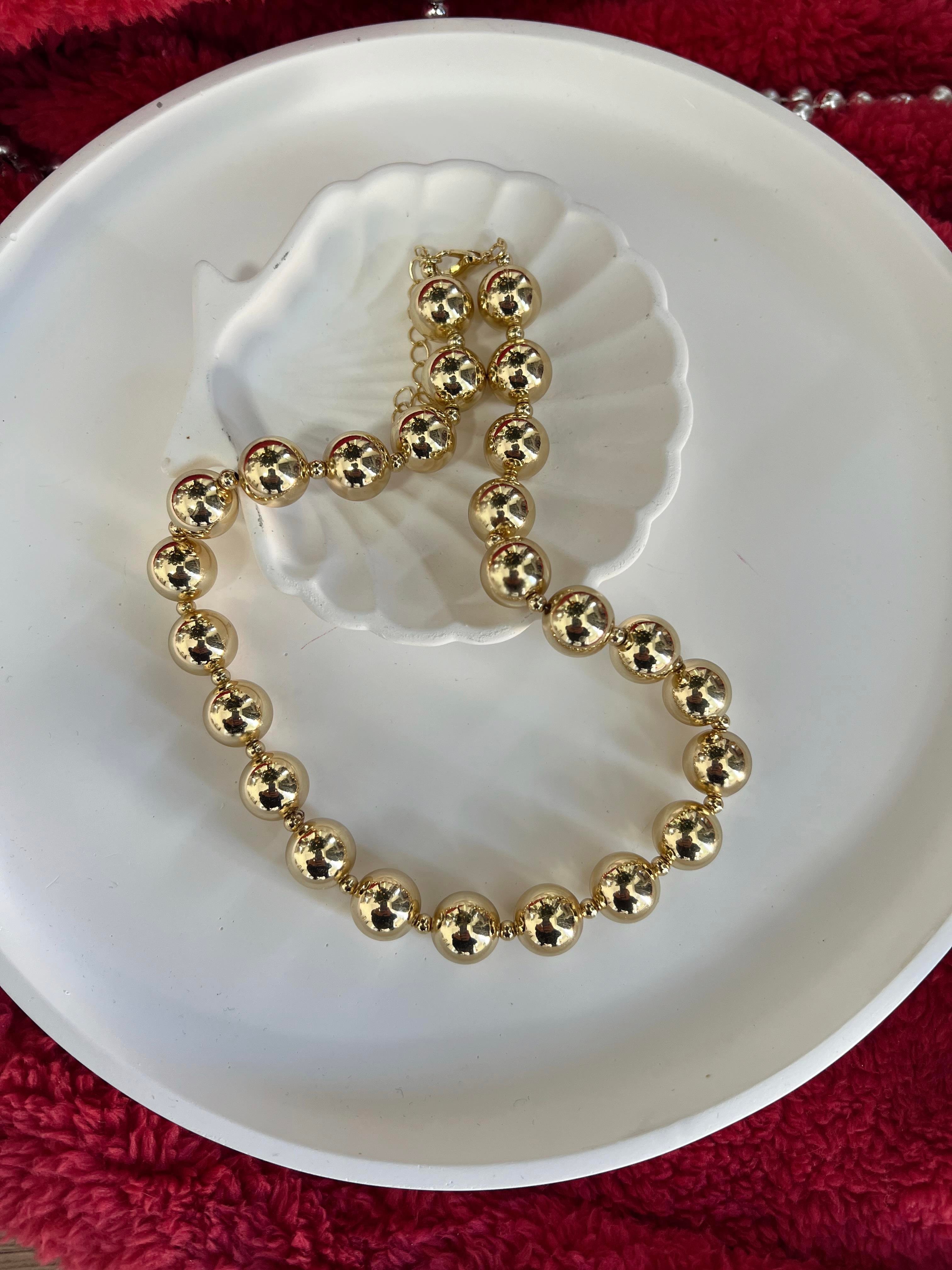 Sıralı Topçuk Kolye GOLD