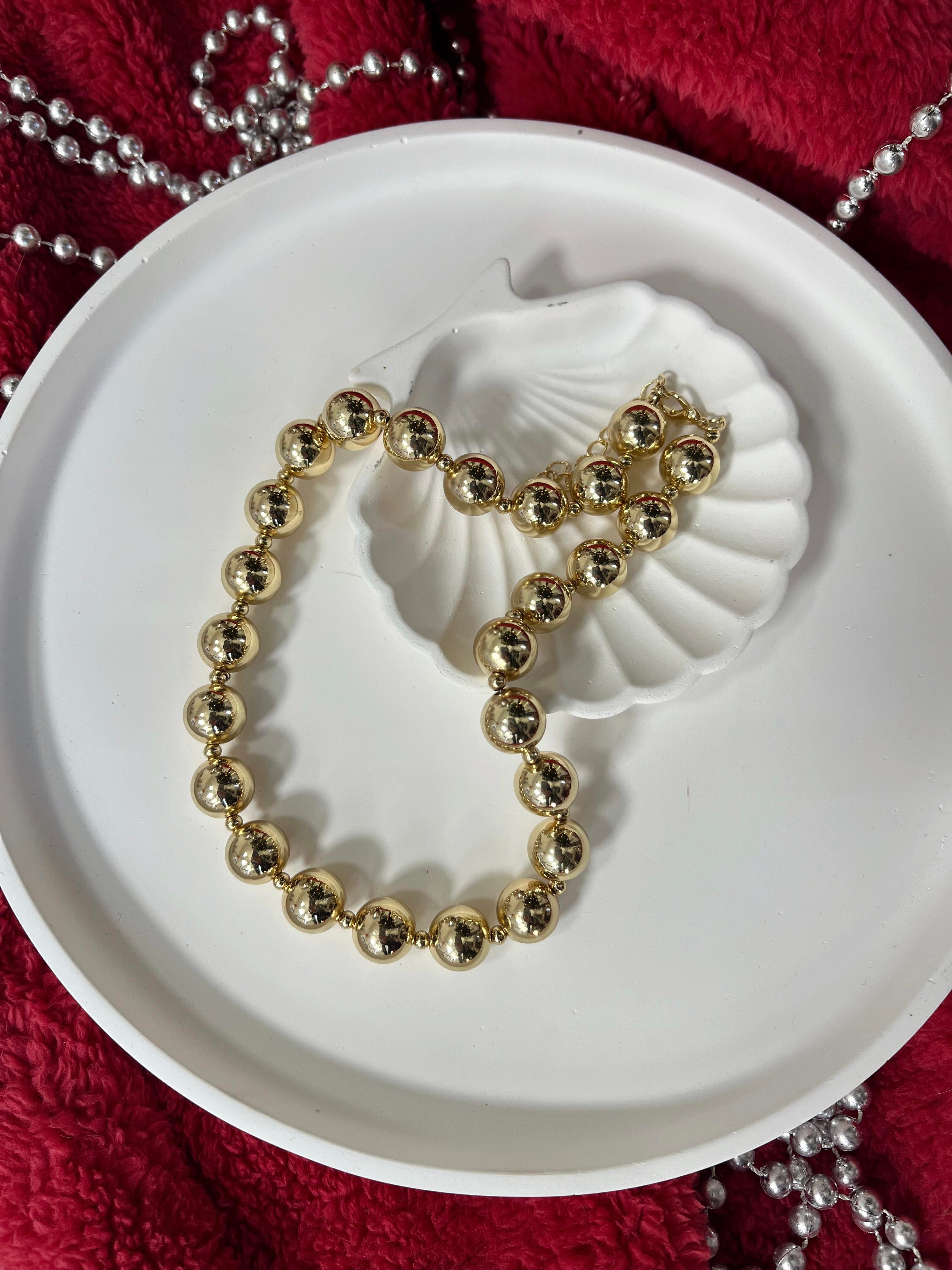 Sıralı Topçuk Kolye GOLD