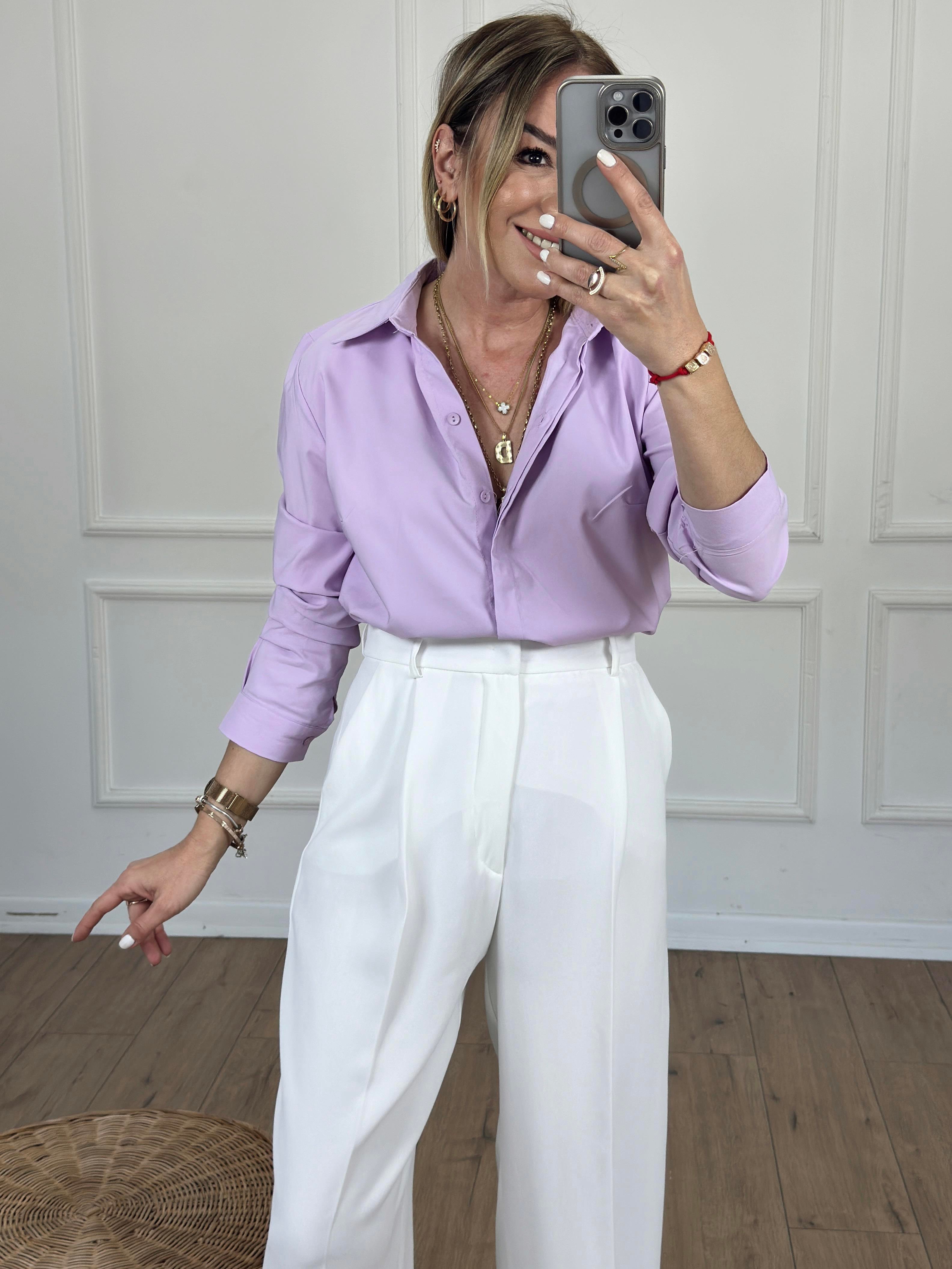 Slim Fit Poplin Gömlek LİLA