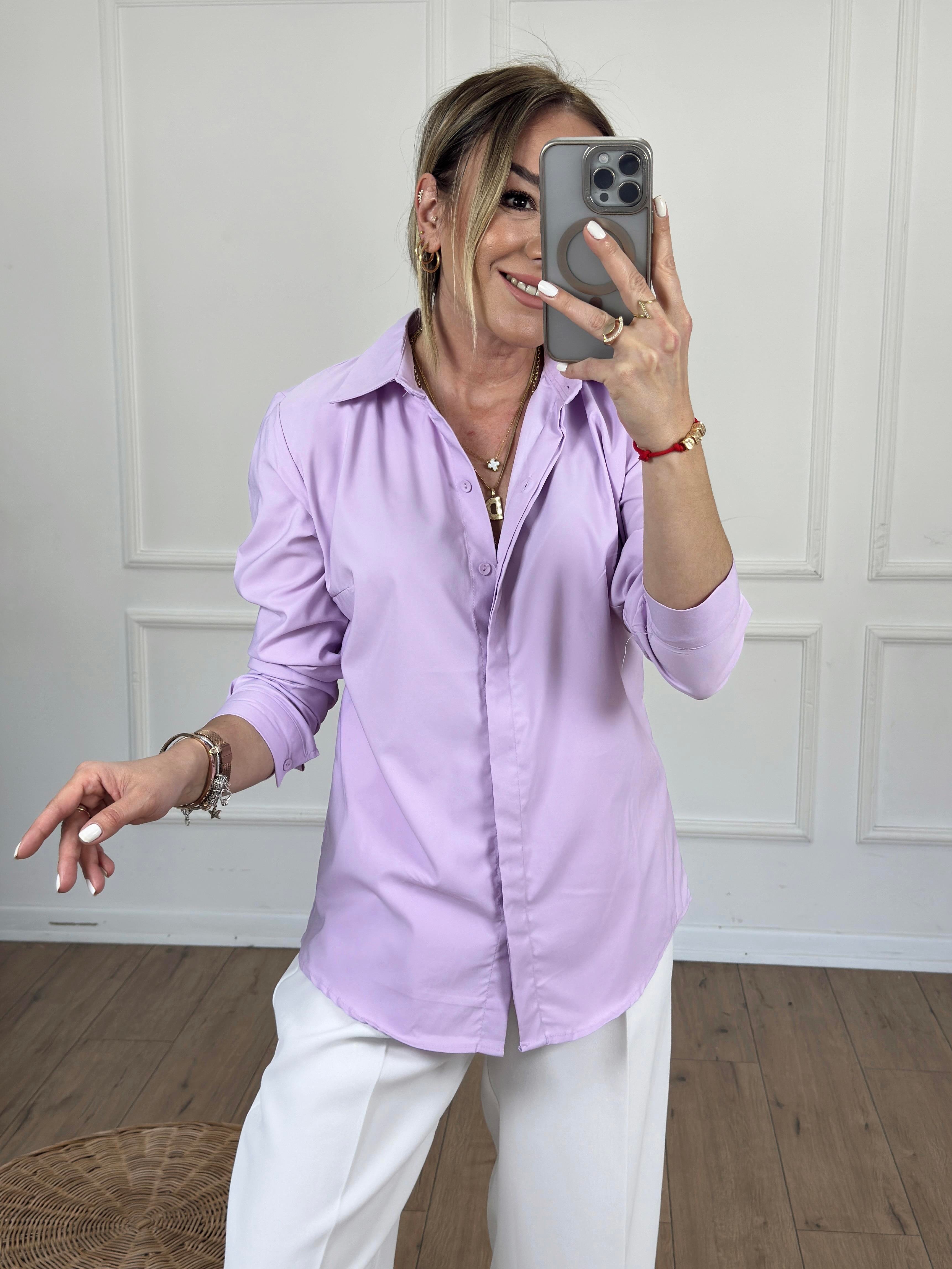 Slim Fit Poplin Gömlek LİLA