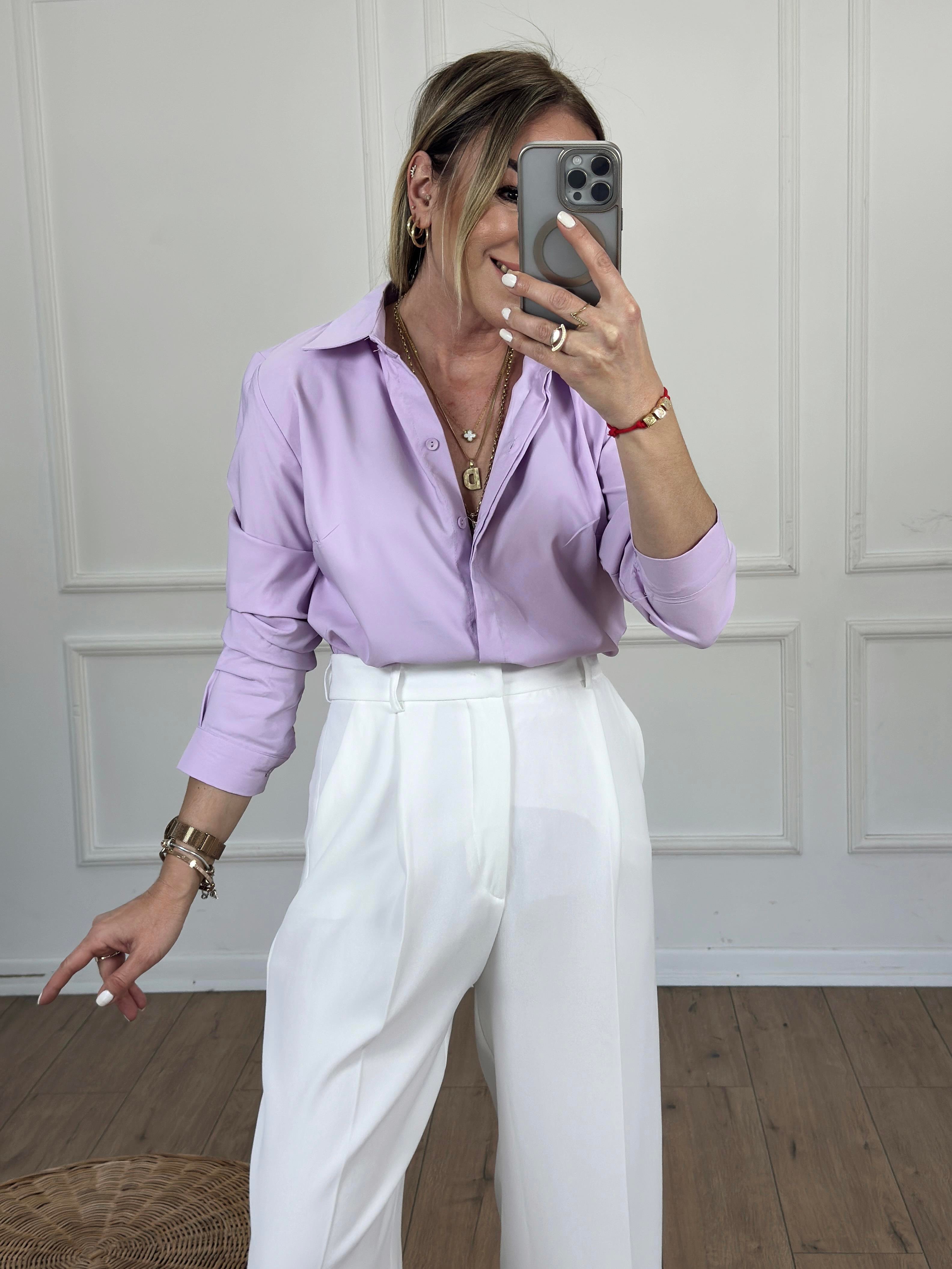 Slim Fit Poplin Gömlek LİLA