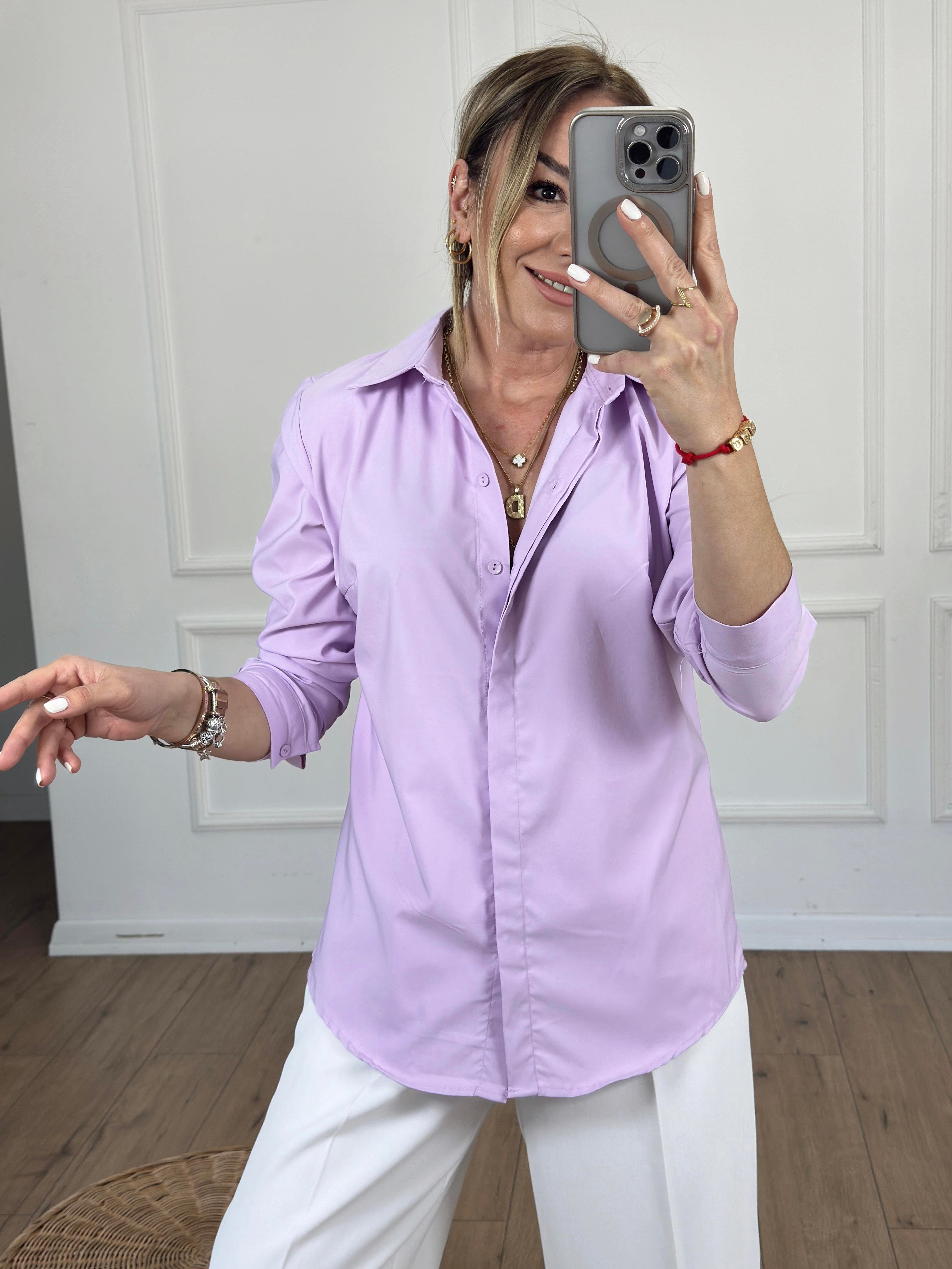 Slim Fit Poplin Gömlek LİLA
