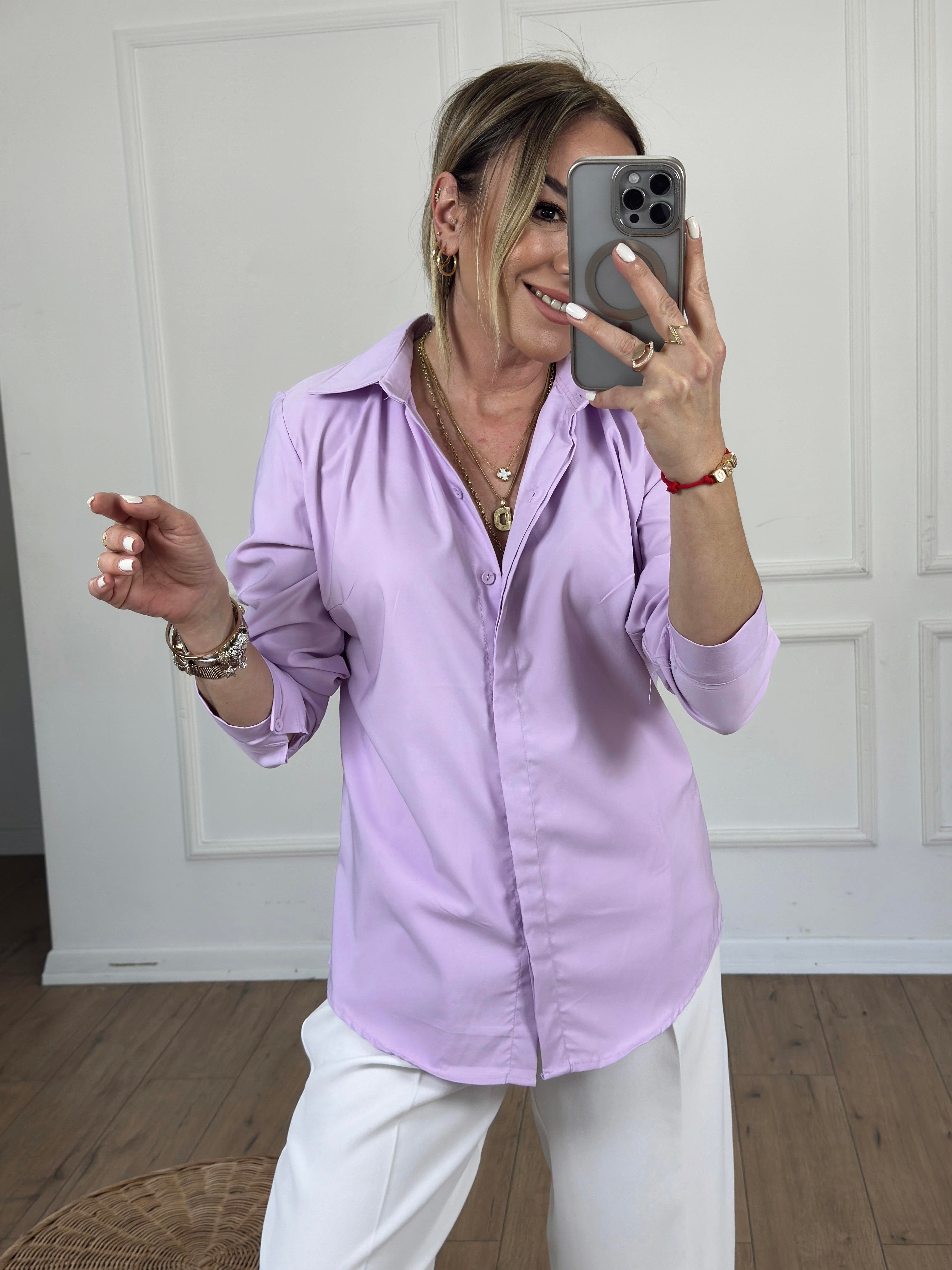 Slim Fit Poplin Gömlek LİLA