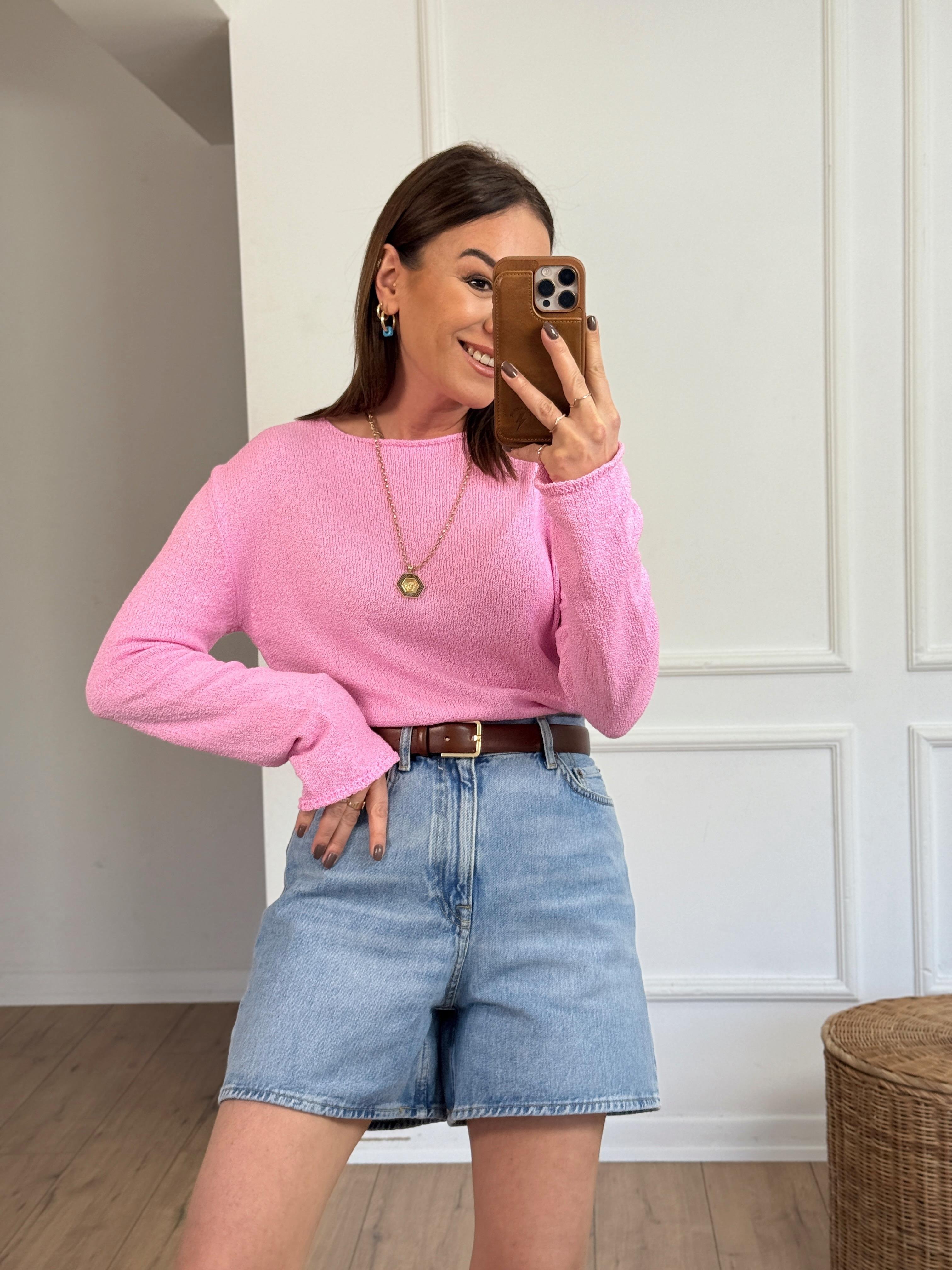 Sosis Yaka Merserize Triko PEMBE