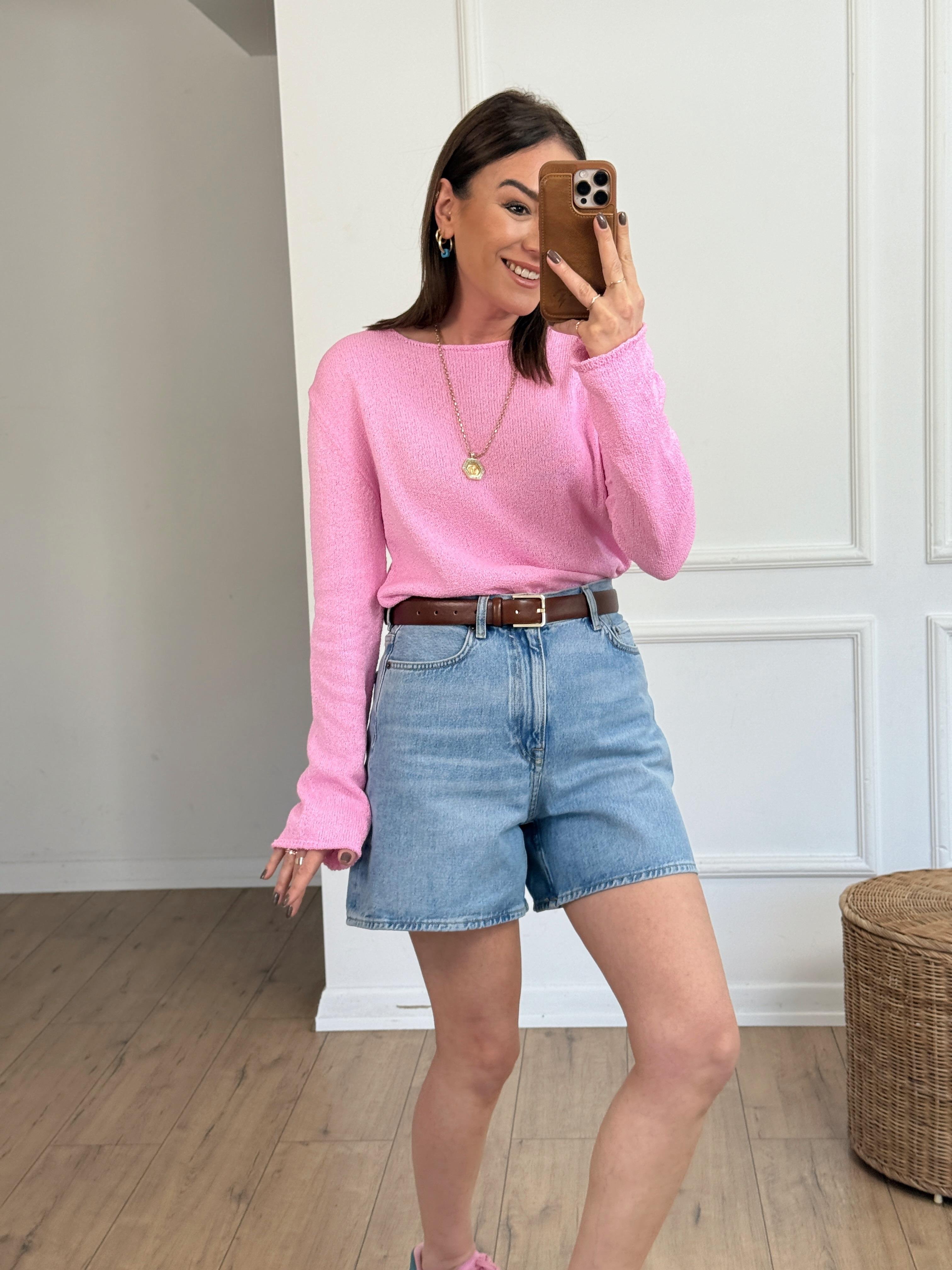 Sosis Yaka Merserize Triko PEMBE