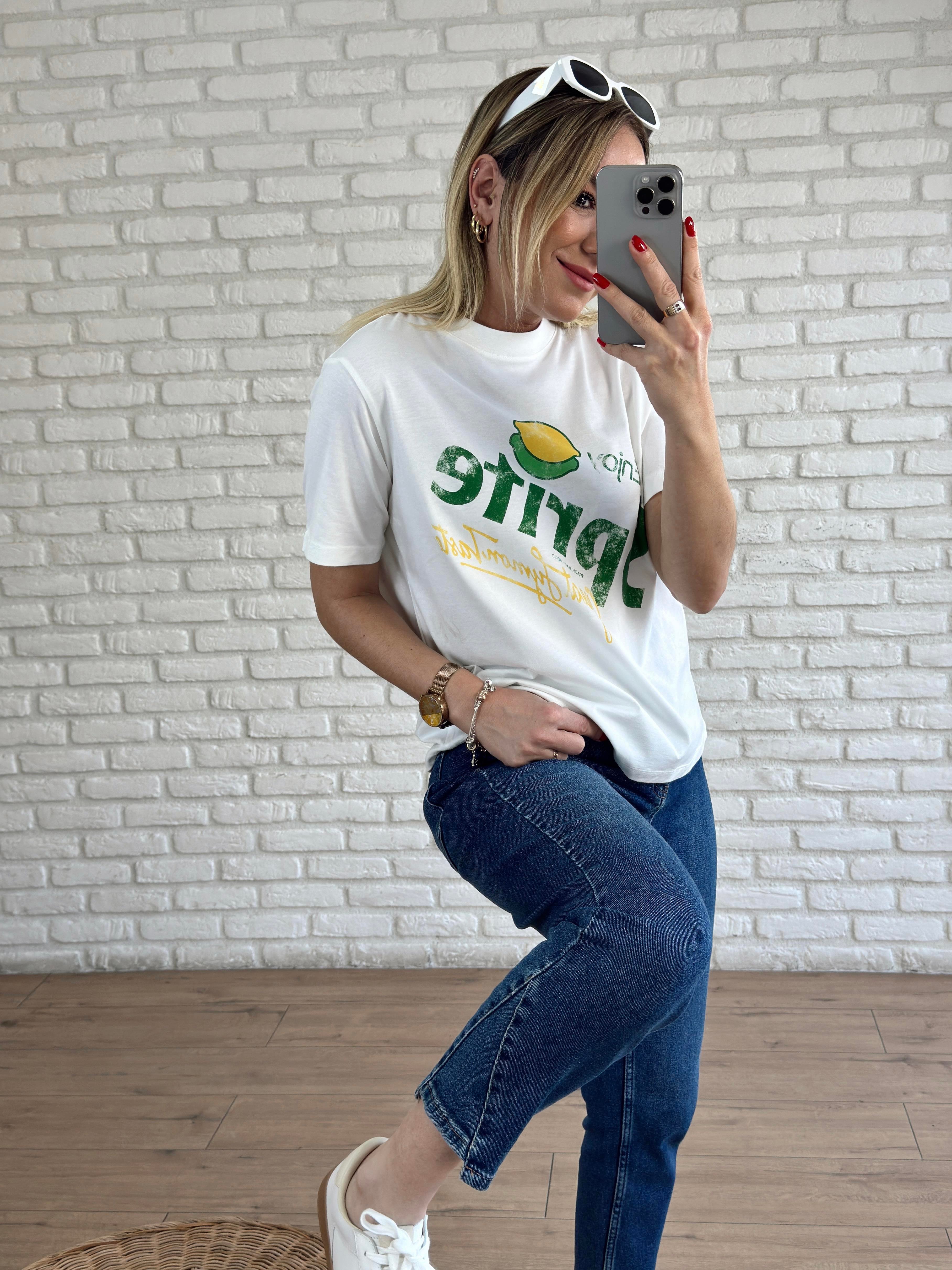 SPRİTE BASKILI TSHİRT BEYAZ