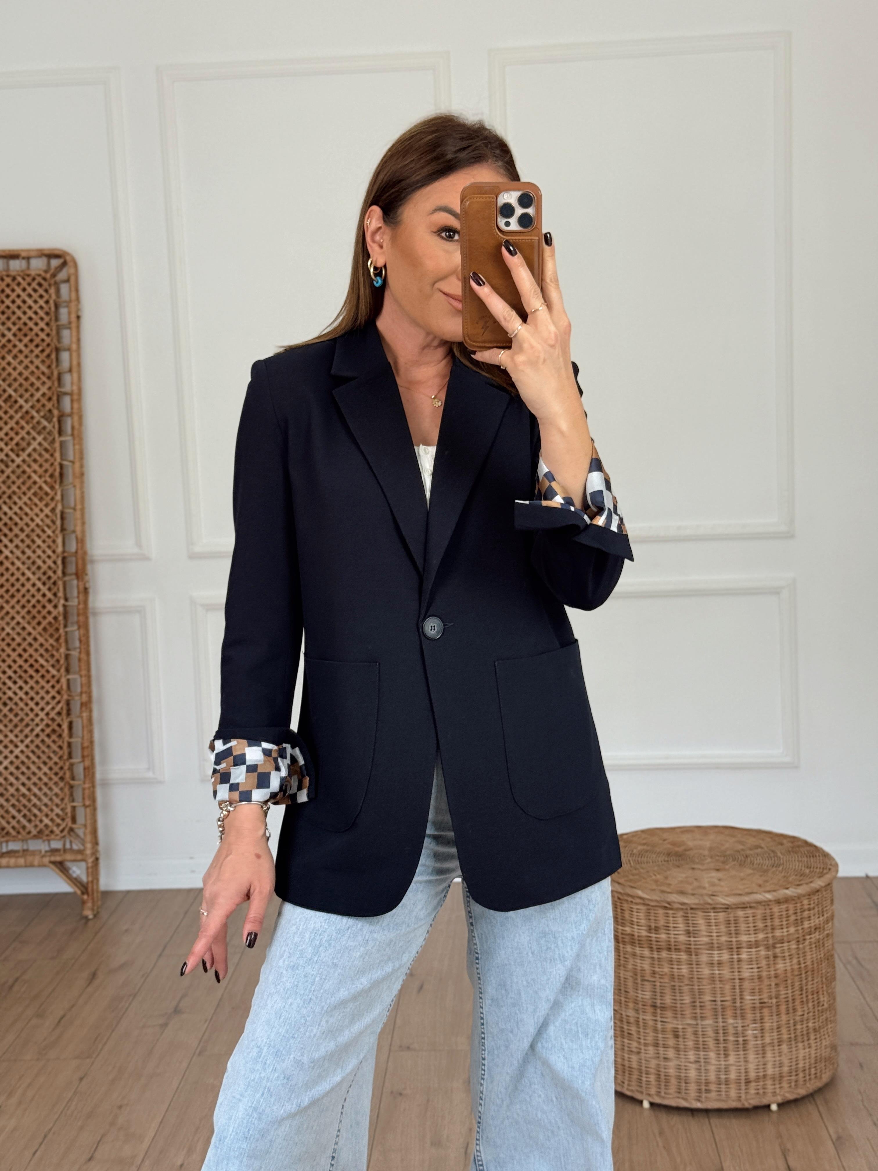 Tek Düğmeli Blazer Ceket LACİVERT