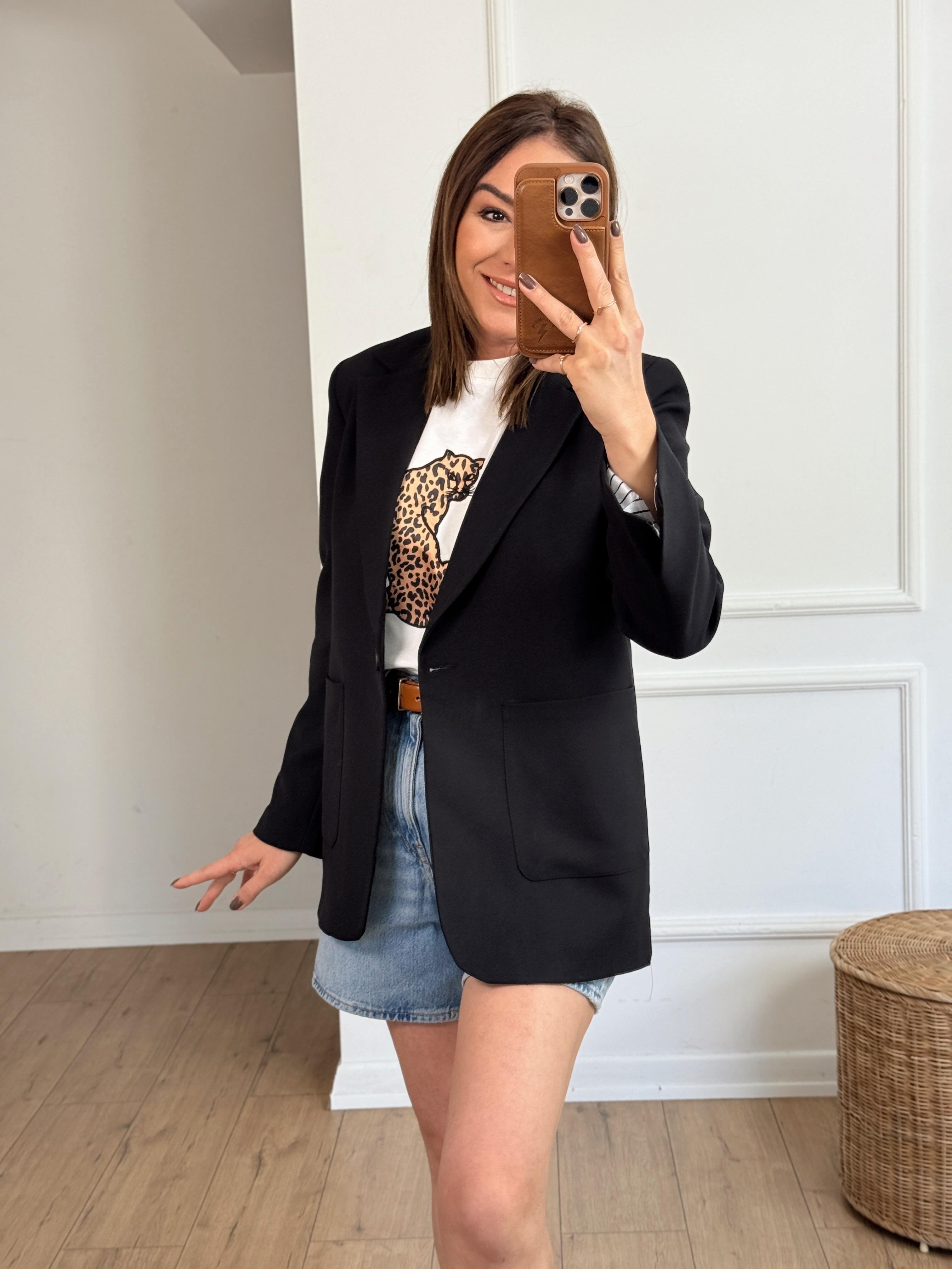 Tek Düğmeli Blazer Ceket SİYAH