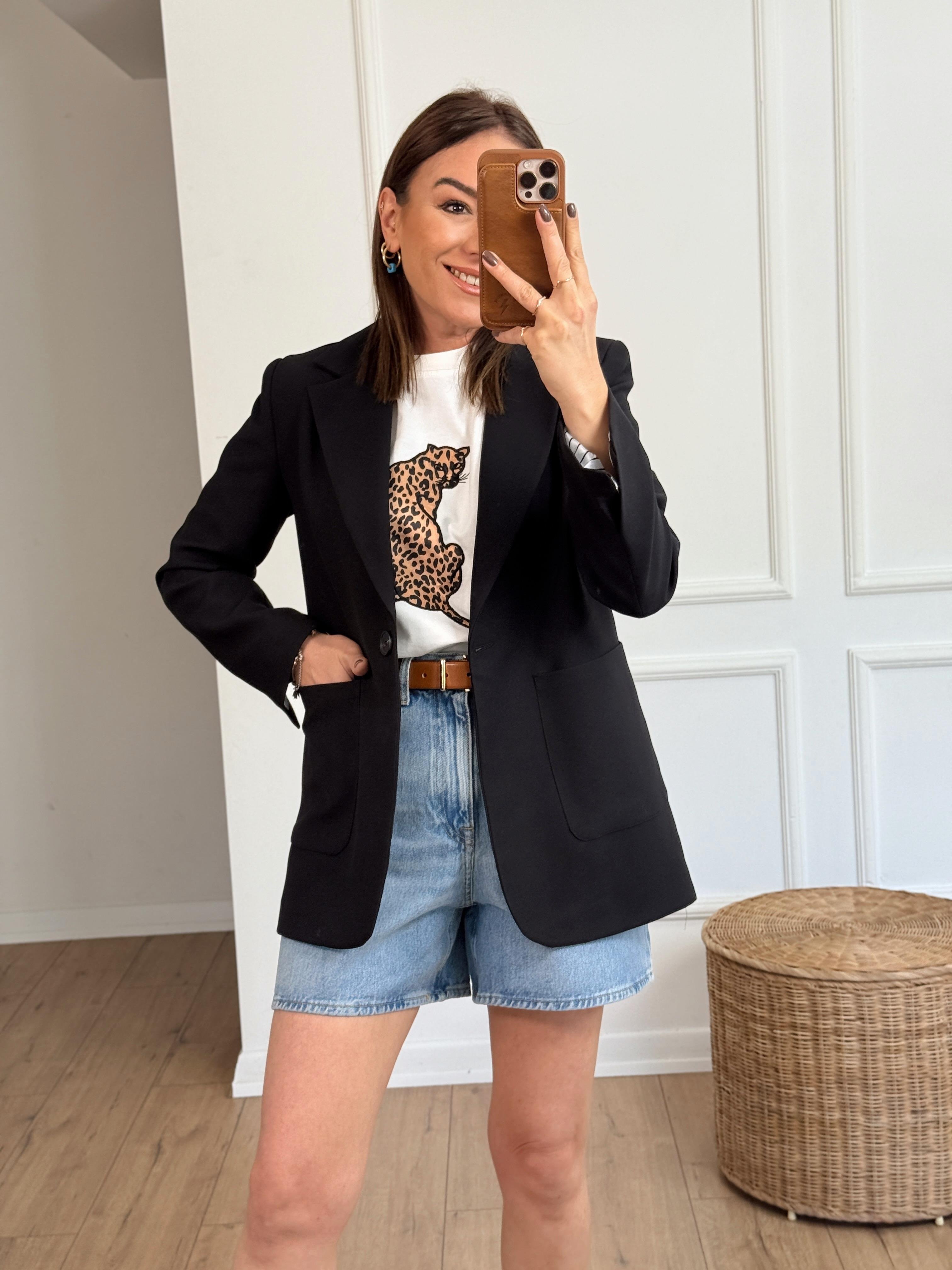 Tek Düğmeli Blazer Ceket SİYAH