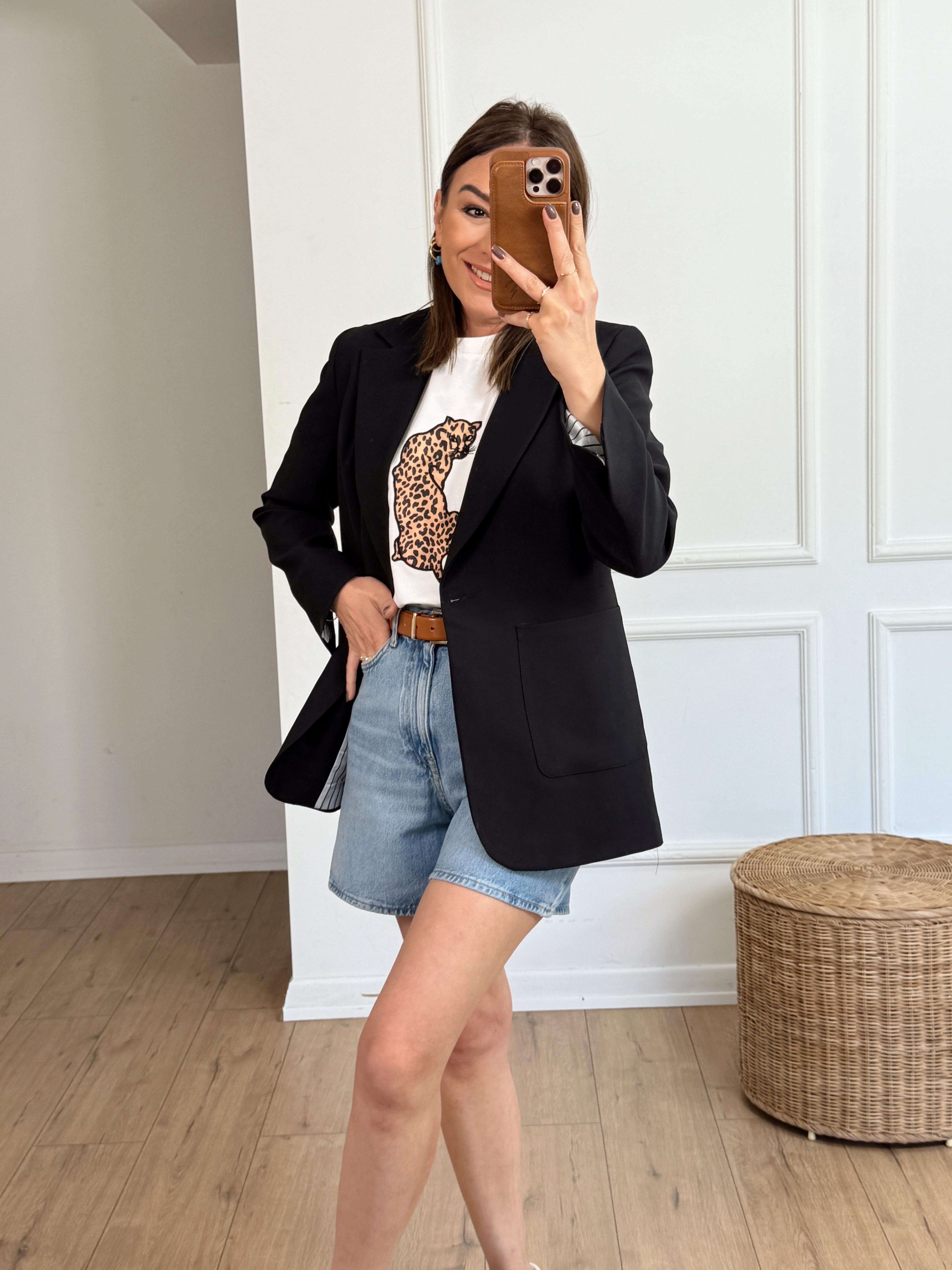 Tek Düğmeli Blazer Ceket SİYAH