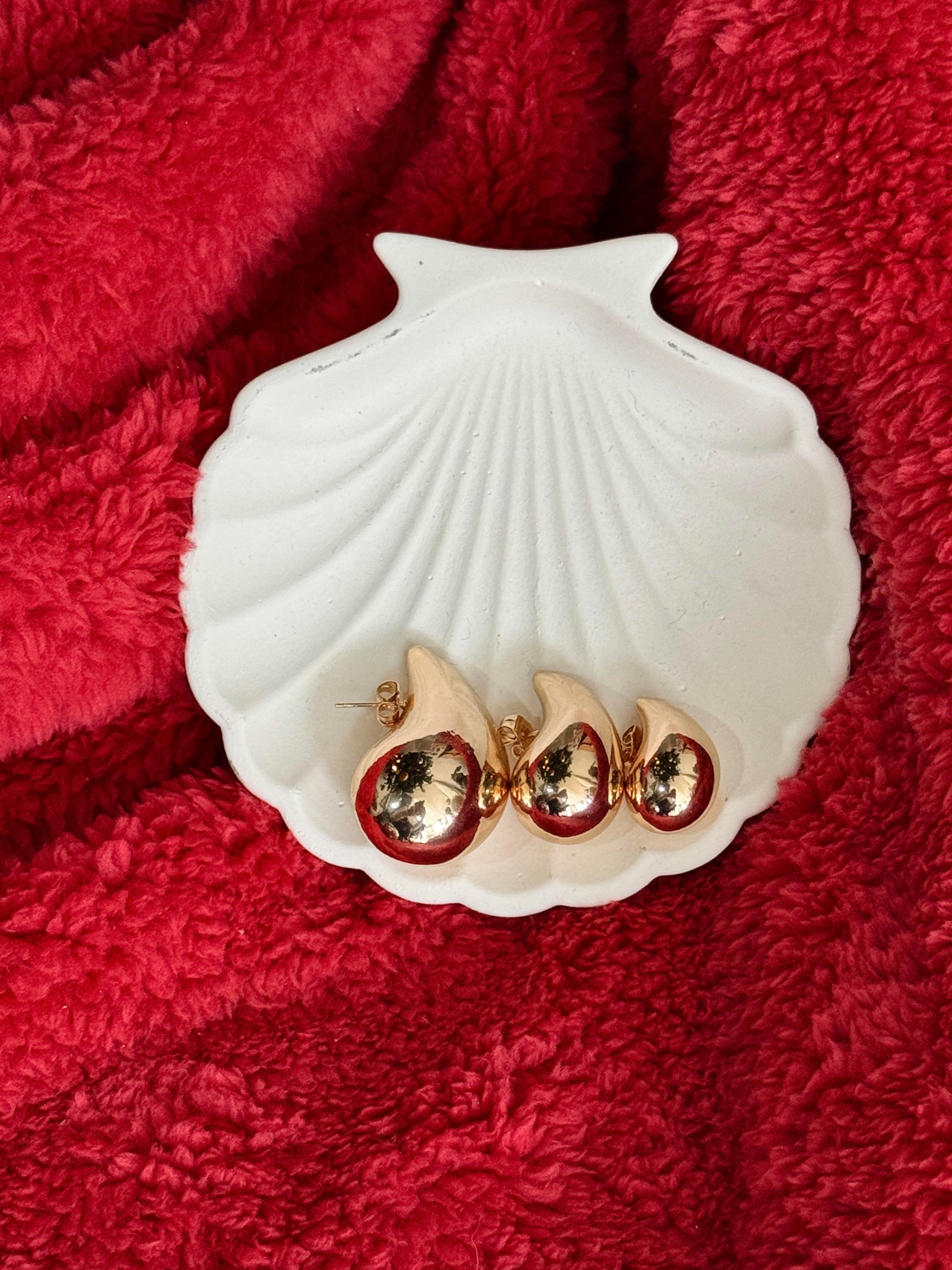 Üçlü Damla Küpe ROSE