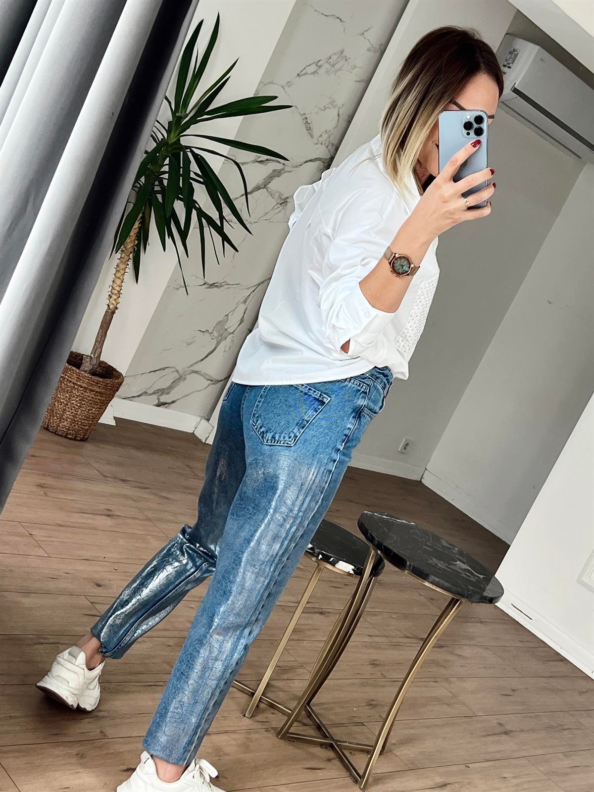 Varak Baskılı Jean MAVİ
