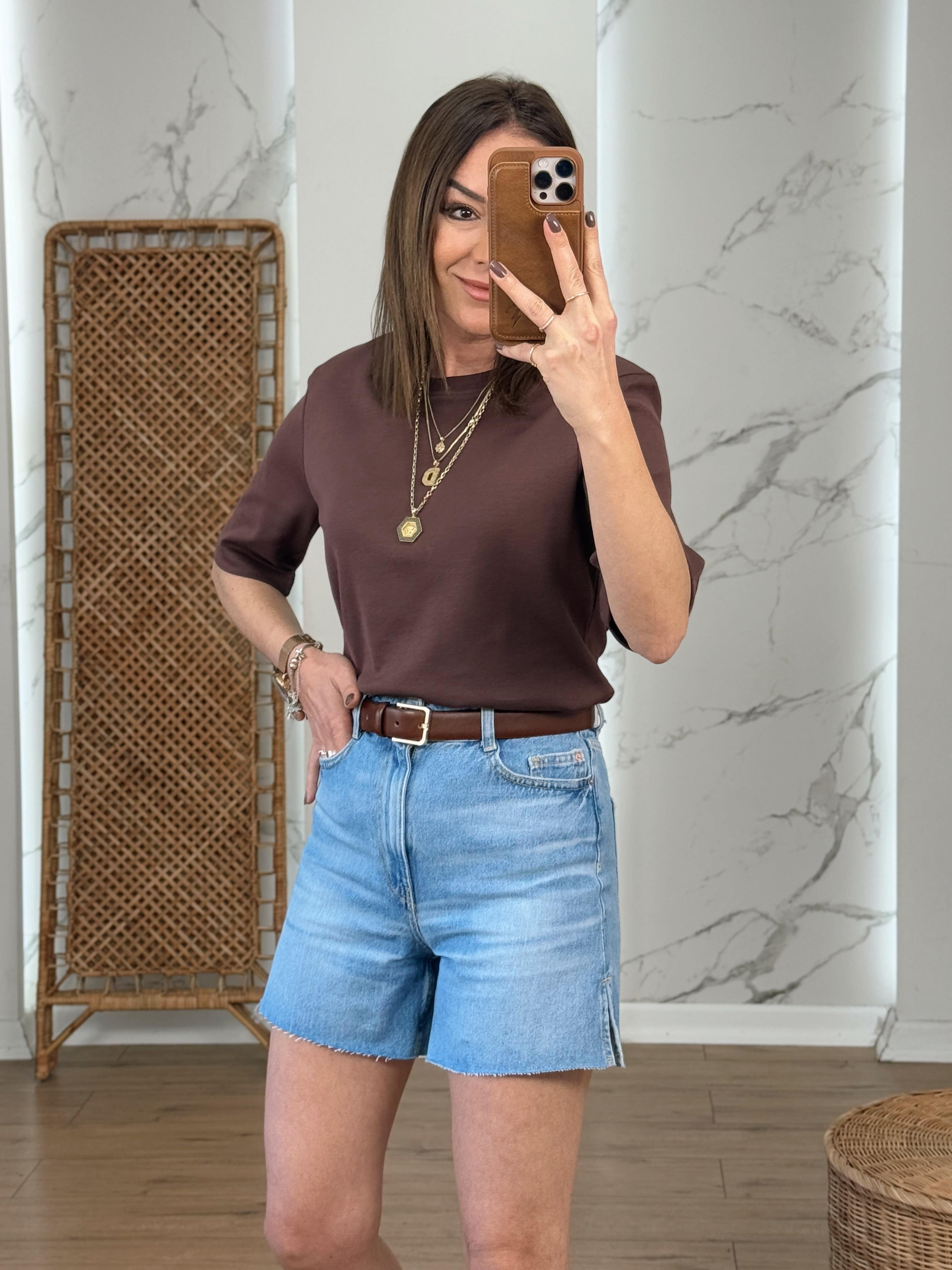 Vatkalı Tshirt KAHVE