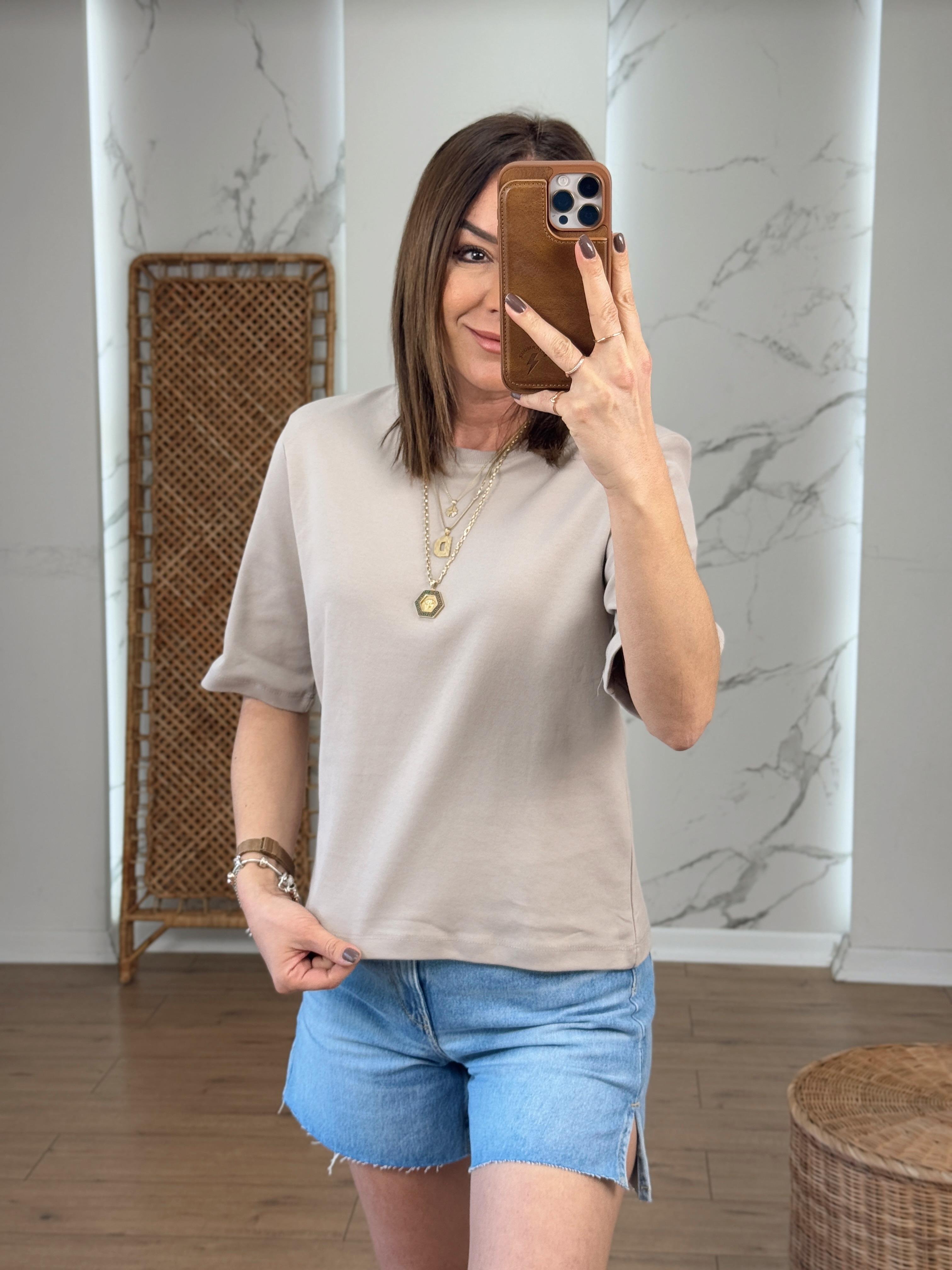 Vatkalı Tshirt VİZON