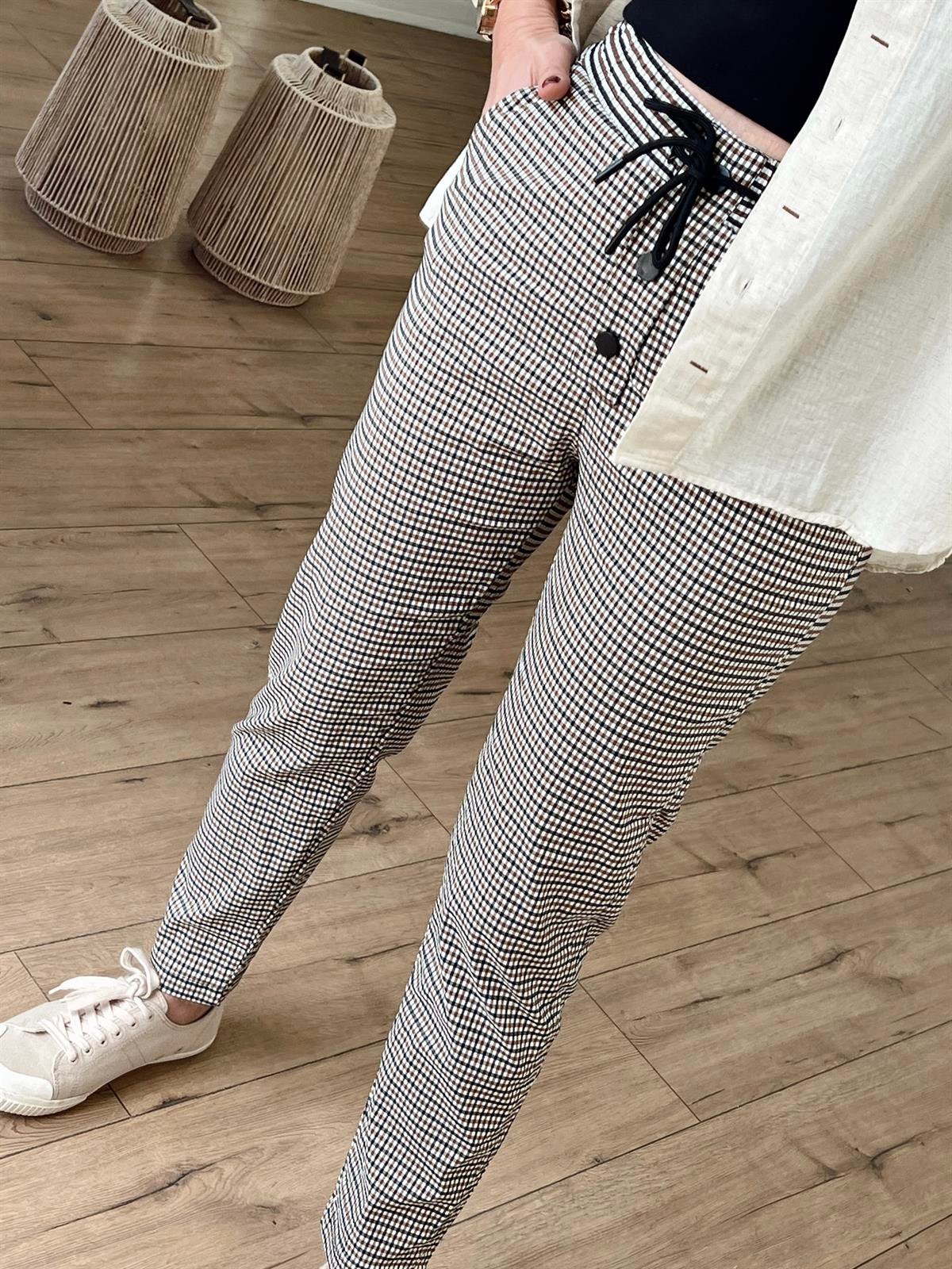 X-102 BELİ LASTİKLİ PÖTİKARE PANTOLON KAHVE