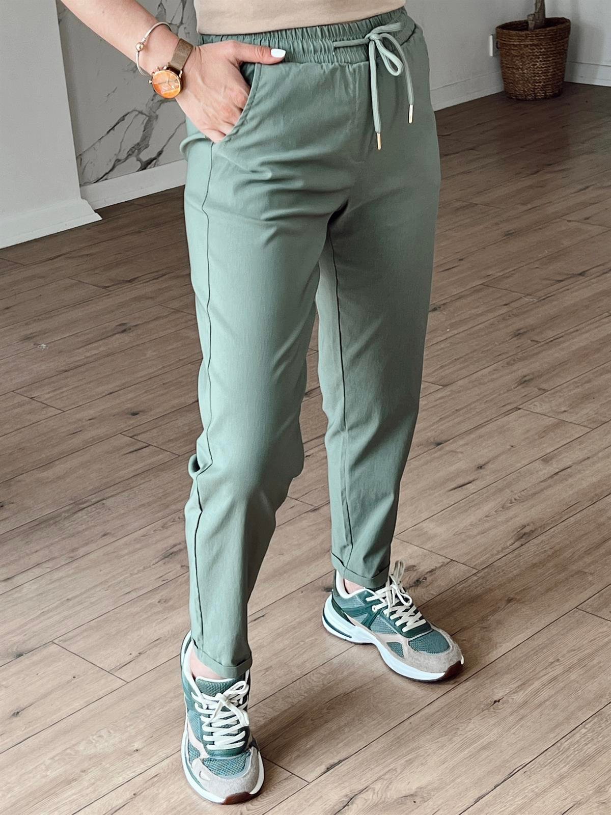 X-154 BELİ LASTİKLİ DUBLE PAÇA PANTOLON HAKİ