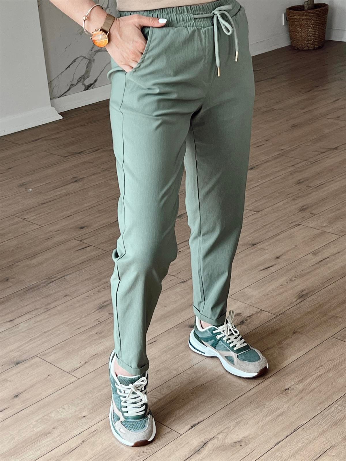 X-154 BELİ LASTİKLİ DUBLE PAÇA PANTOLON HAKİ