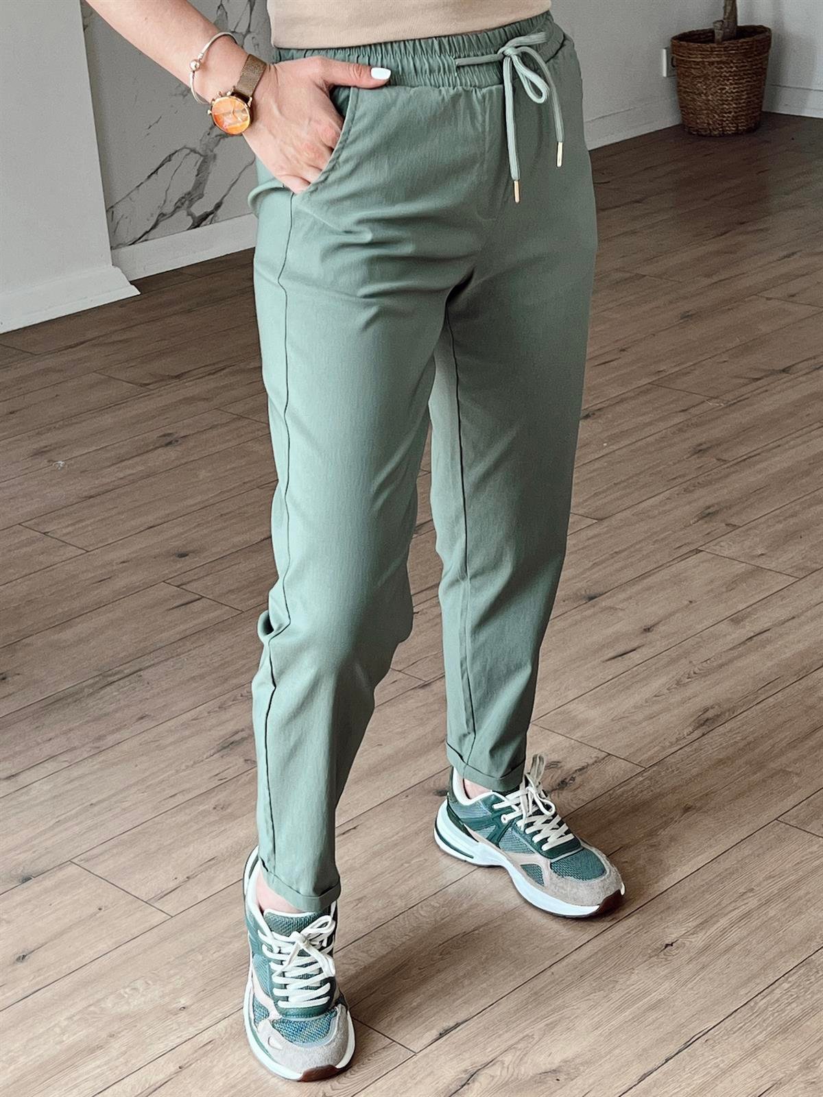X-154 BELİ LASTİKLİ DUBLE PAÇA PANTOLON HAKİ